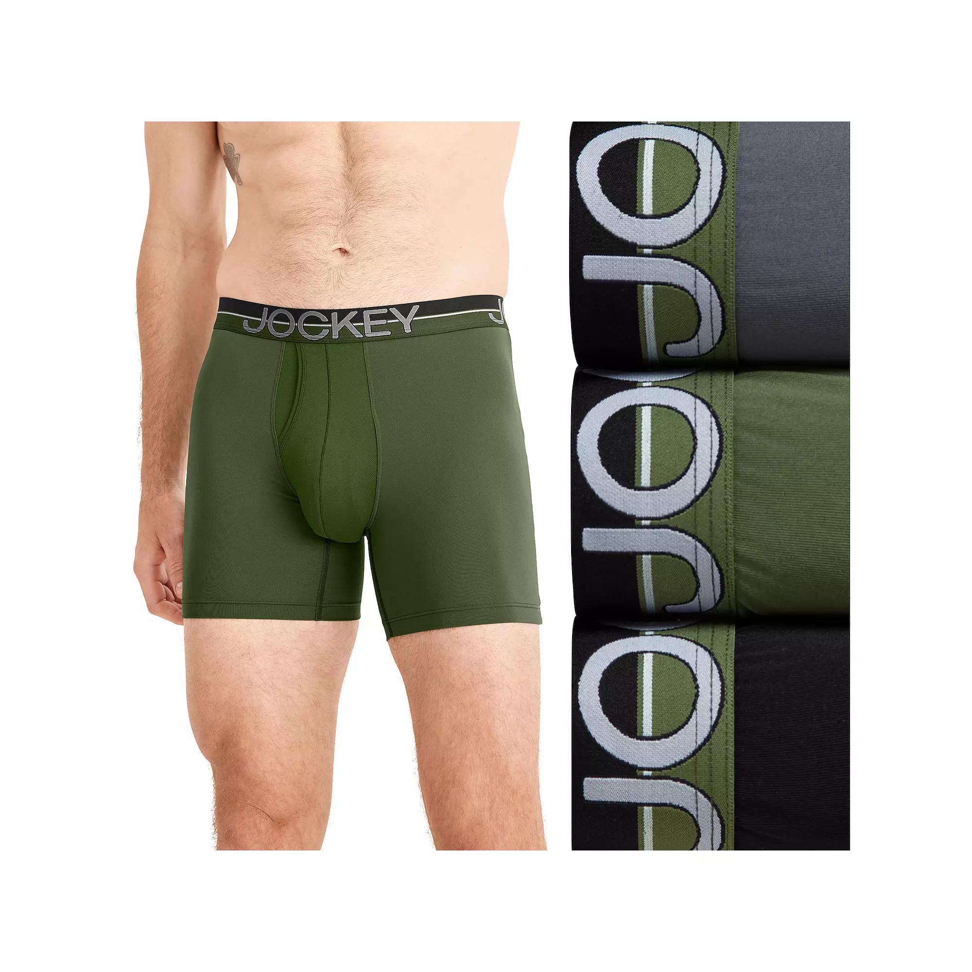 Men's Jockey® Infinite Cool 3-pack Microfiber Stretch 5" Boxer Briefs, Size: Medium, Red Apple Team Product Image