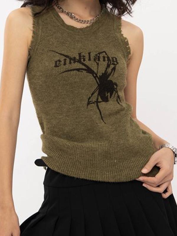 Spider Jacquard Raw Trim Tank Top Product Image