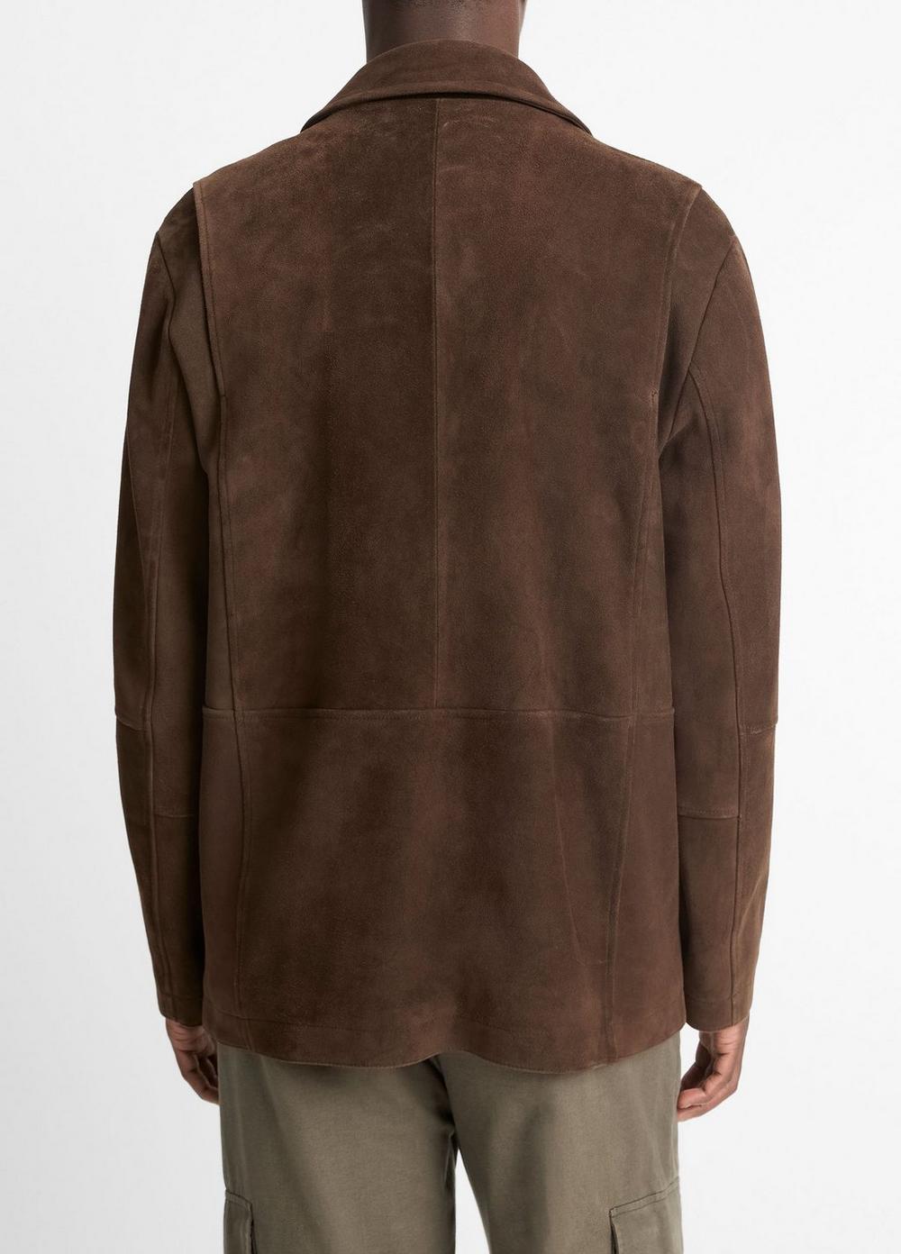 Mens Suede Hunter Jacket, Dark Brown, Size L Vince Product Image