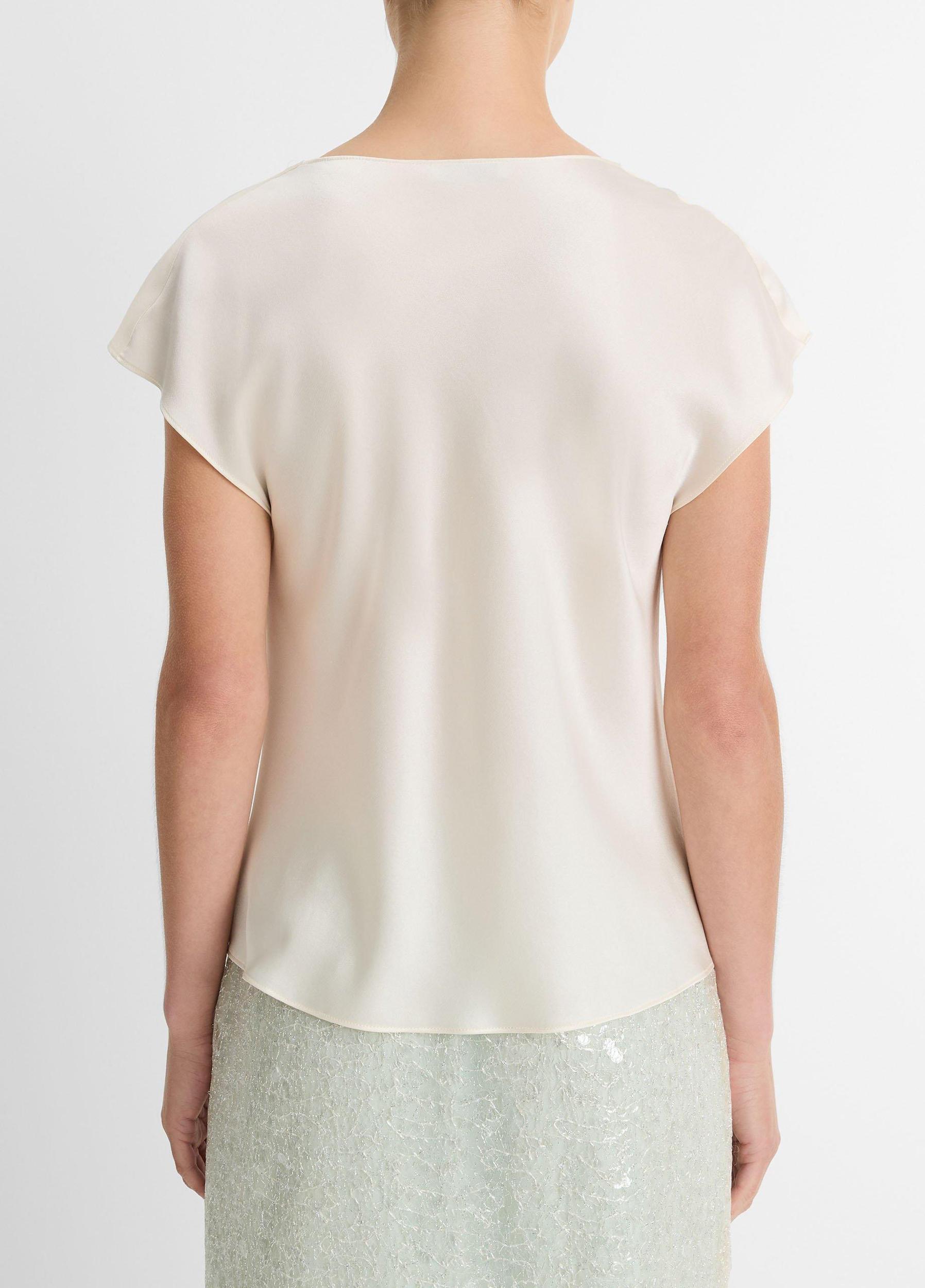 Womens Silk Cowl-Neck Blouse, Off White, Size XL Vince Product Image