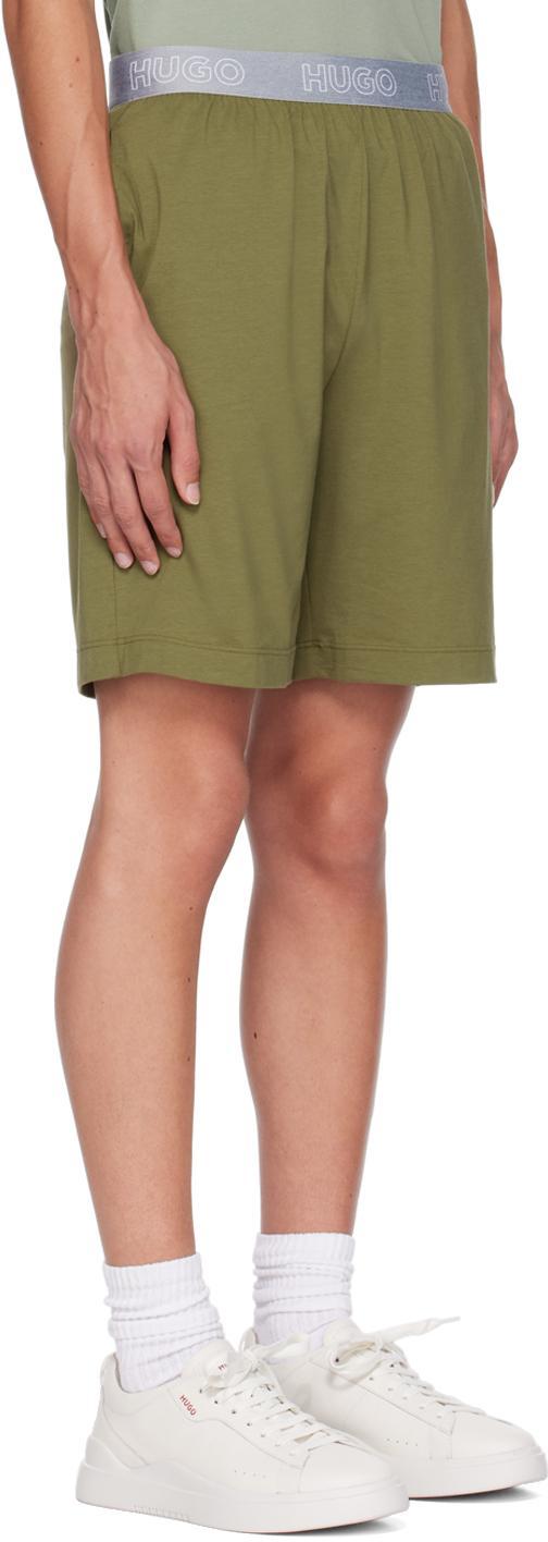 HUGO BOSS Khaki Elasticized Shorts In Open Green 345 Product Image