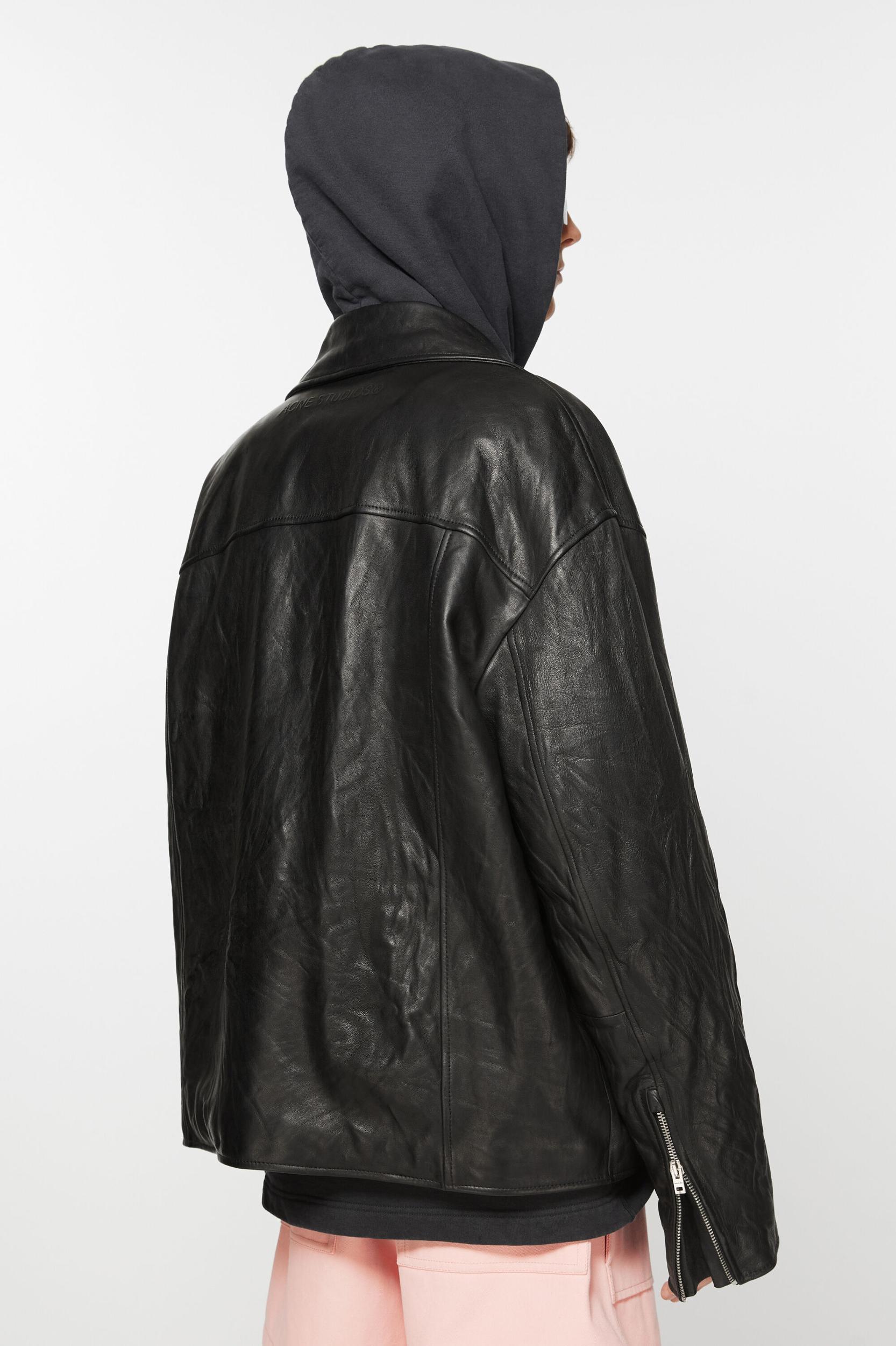 Distressed leather jacket Product Image