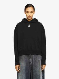 ANCHOR LOGO CROPPED HOODIE in black | JW Anderson US  Product Image
