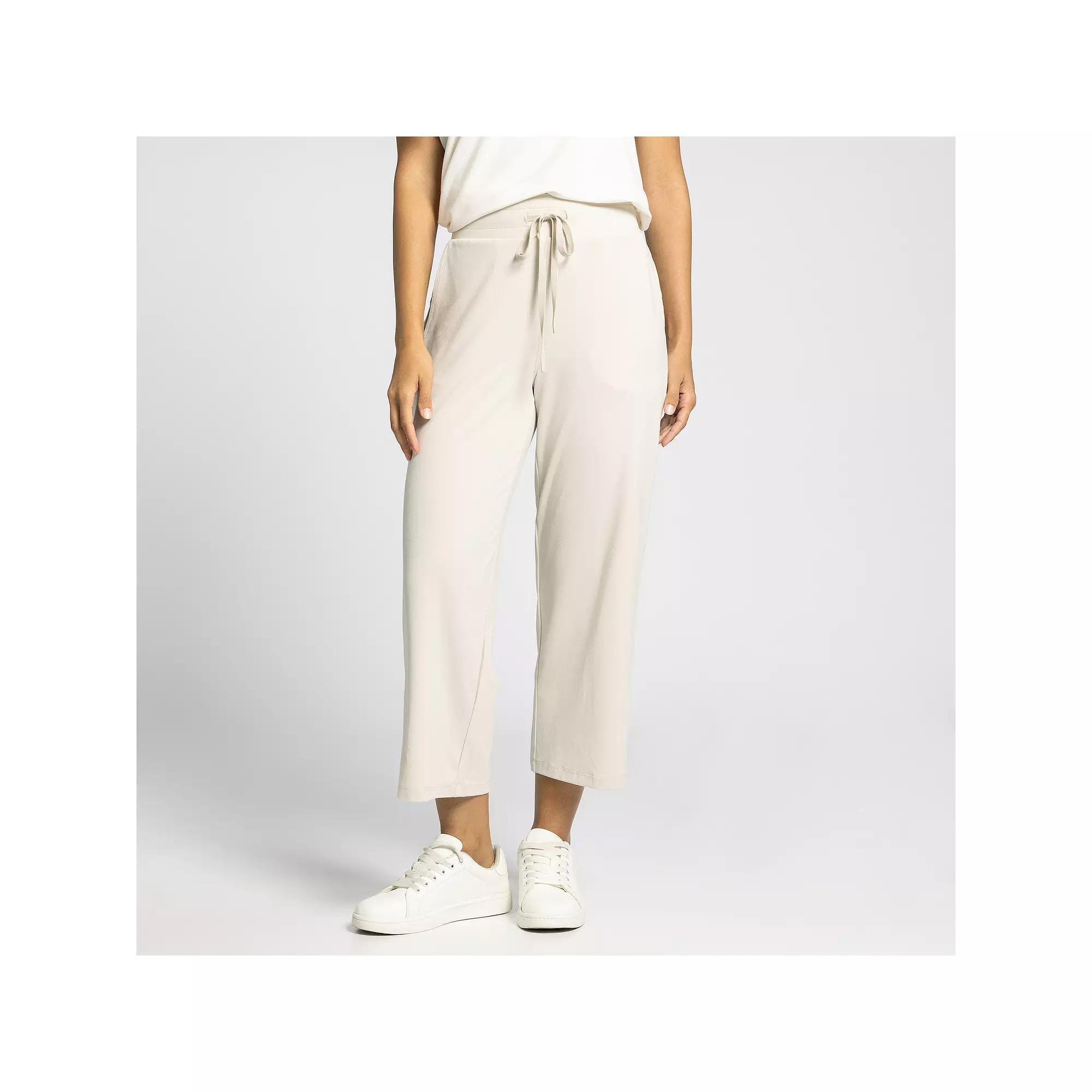 Women's Thread & Supply Drawcord Straight-Leg Crop Pants, Size: XL, Brown Product Image