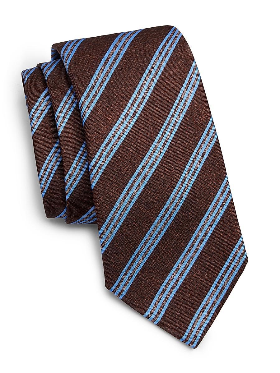 Mens Striped Silk Tie Product Image