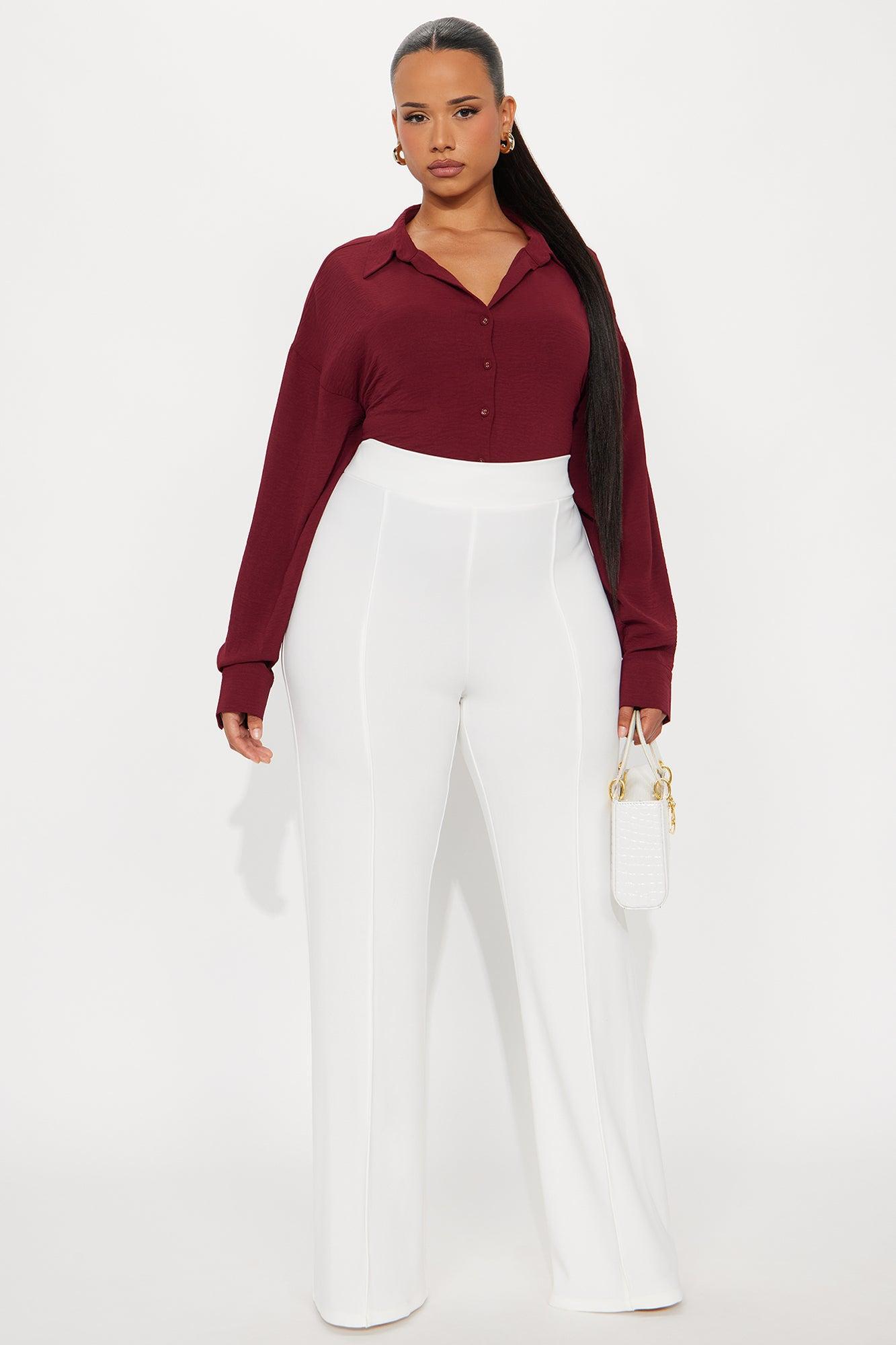 Victoria High Waisted Dress Pants - Ivory Product Image
