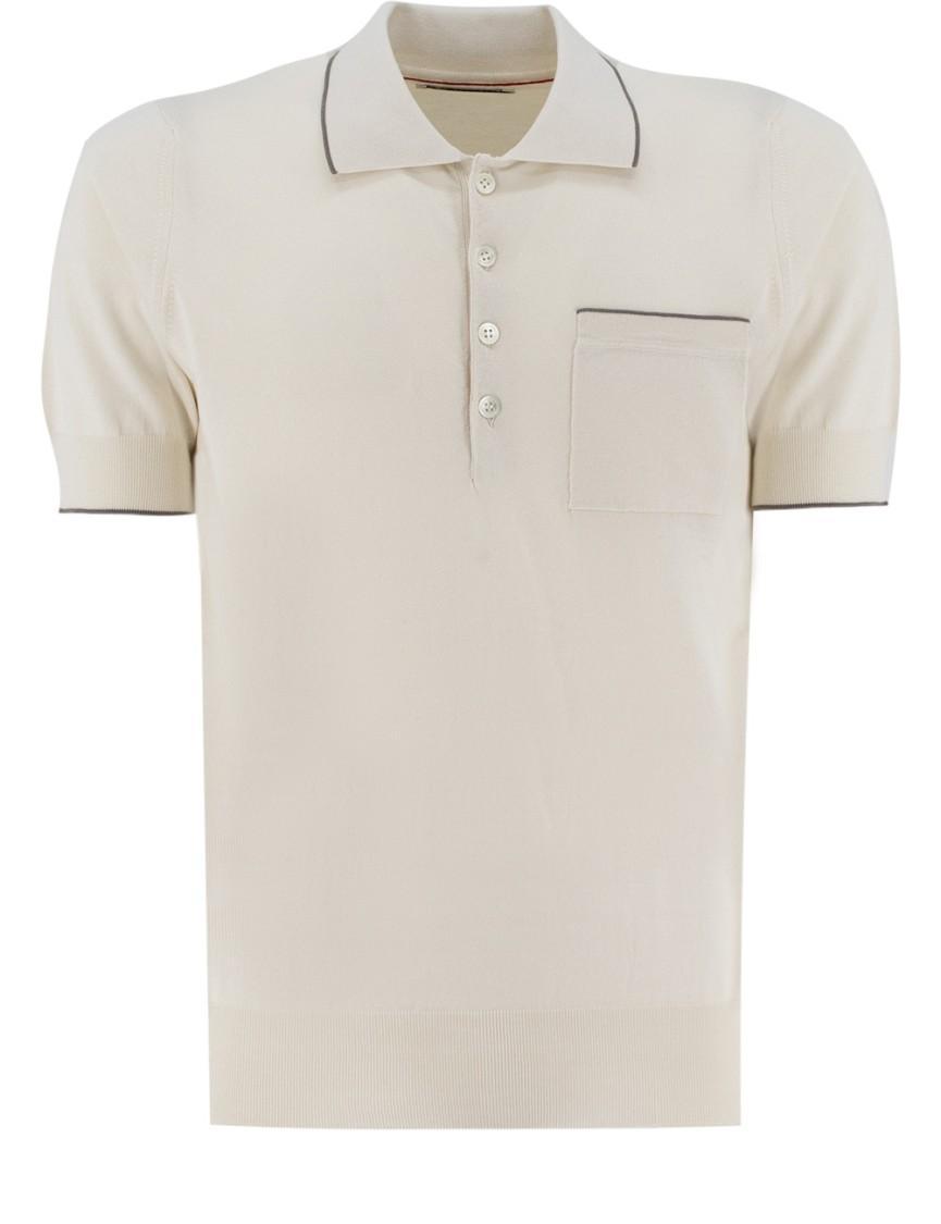 BRUNELLO CUCINELLI Cotton Polo Shirt In 2832+2421 Product Image