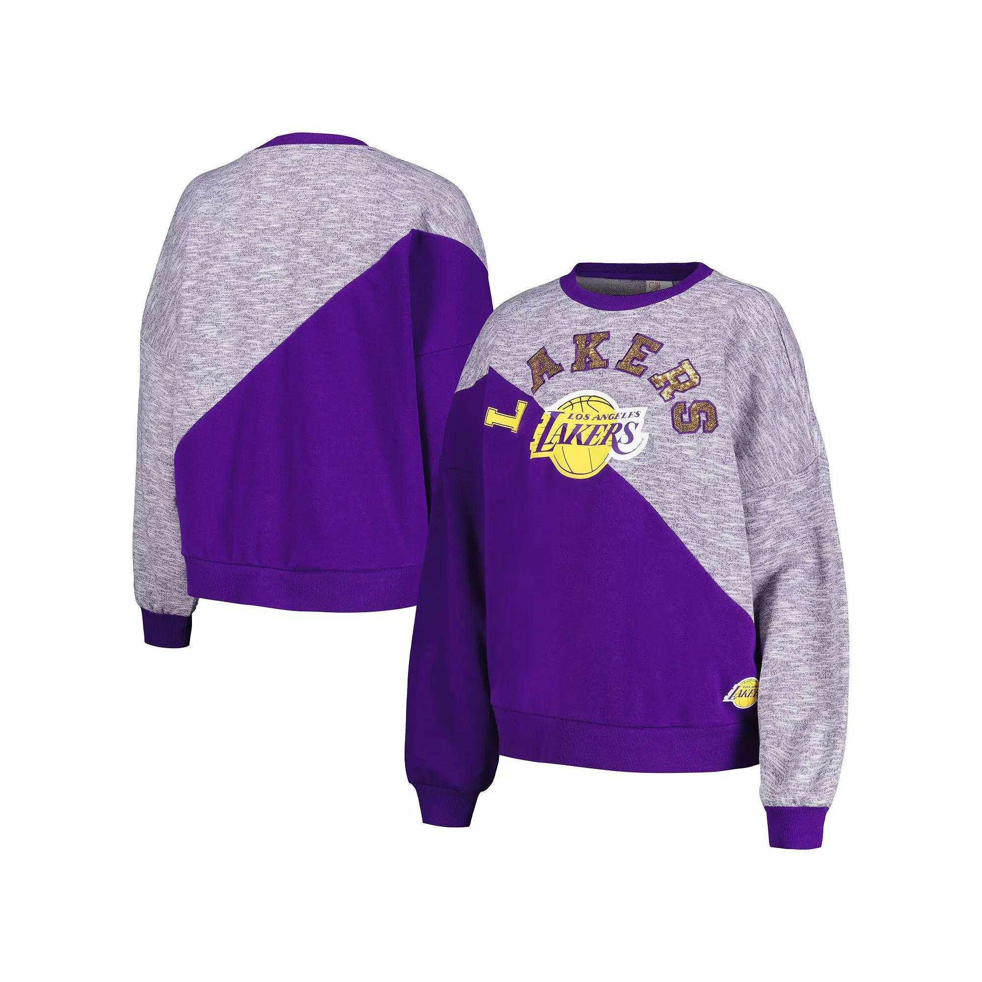 Women's G-III 4Her by Carl Banks Purple Los Angeles Lakers Benches Split Pullover Sweatshirt, Size: Medium Product Image