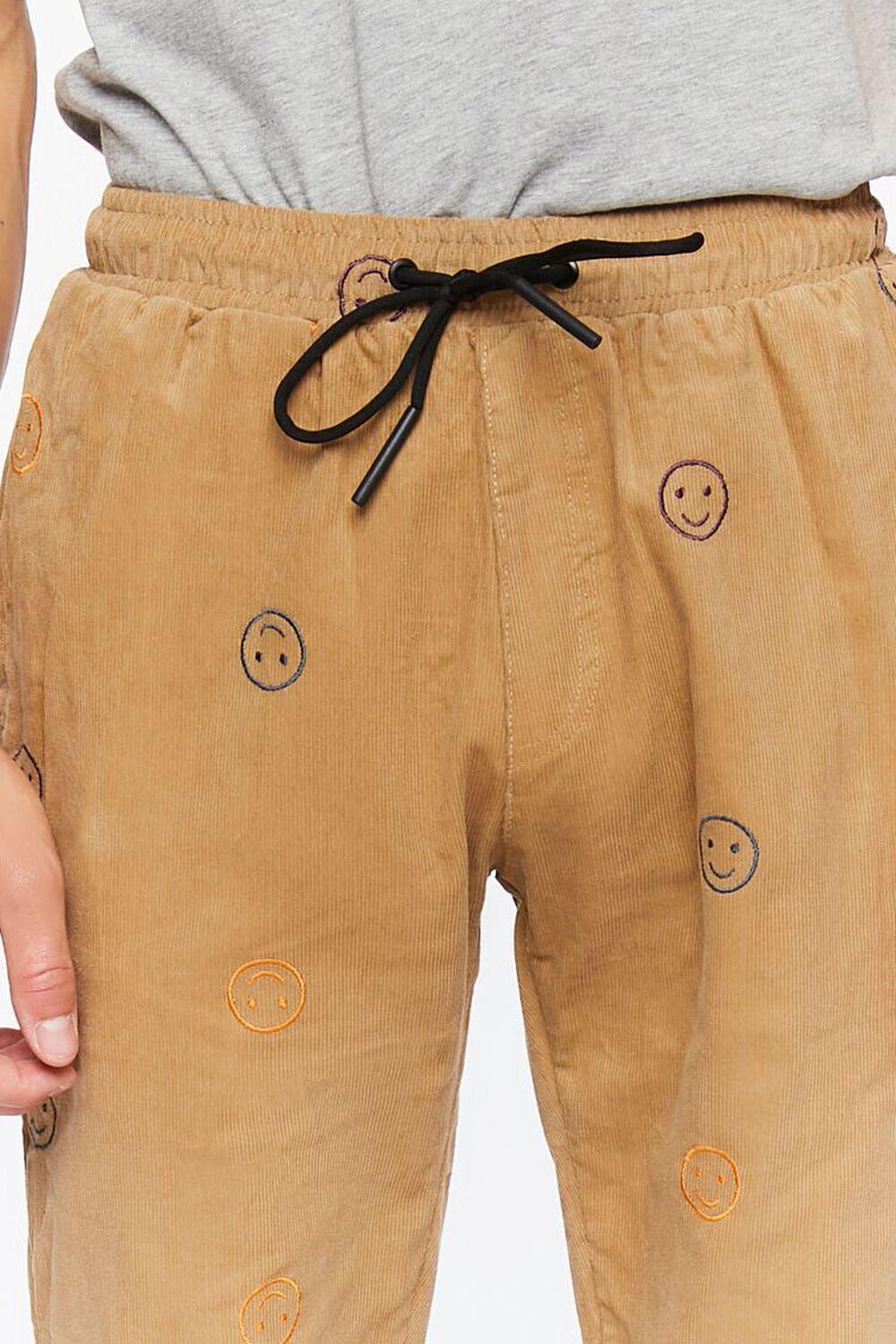Happy Face Corduroy Drawstring Pants | Forever 21 Product Image