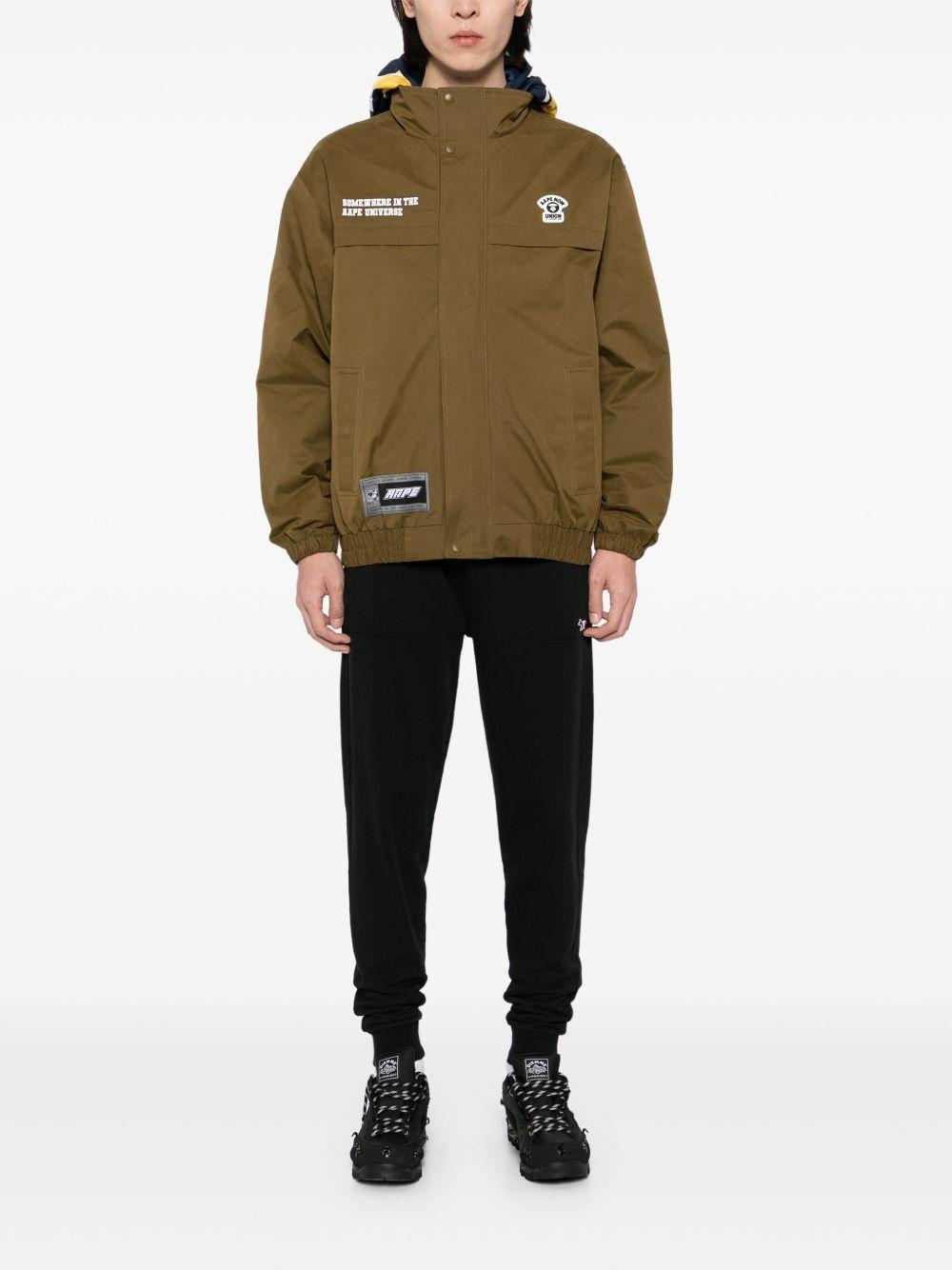 logo-appliqué hooded jacket Product Image