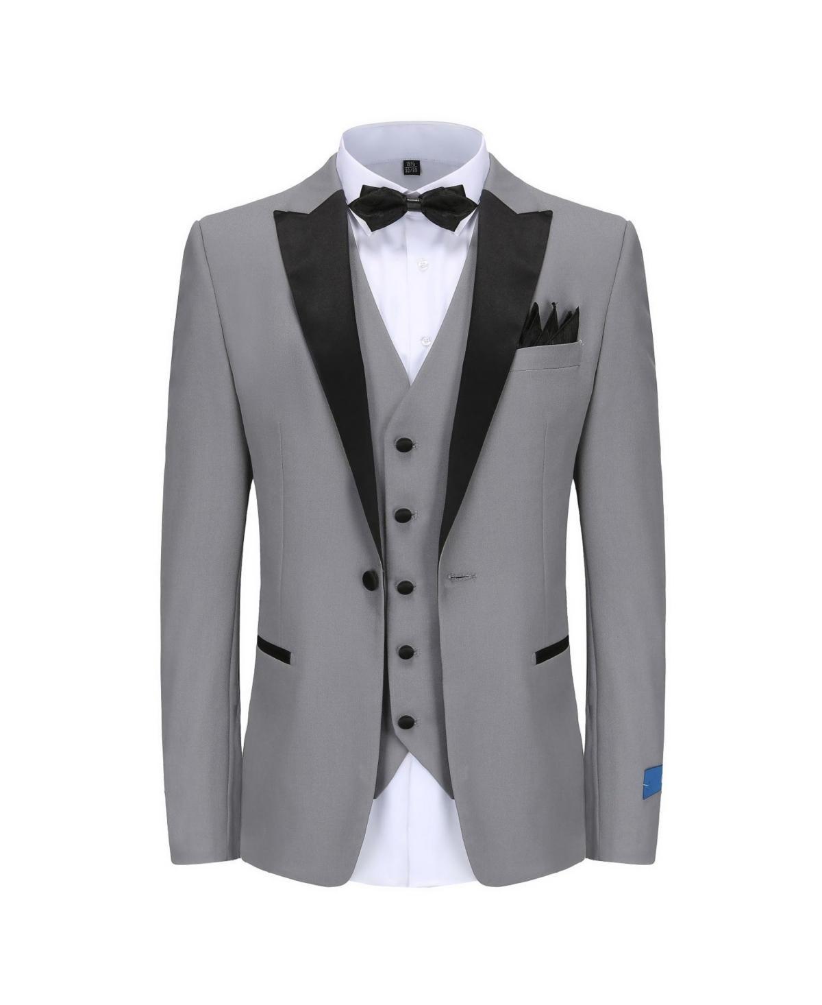 Gino Vitale Mens 3-Piece Slim Fit Tuxedo with Peak Lapel Product Image
