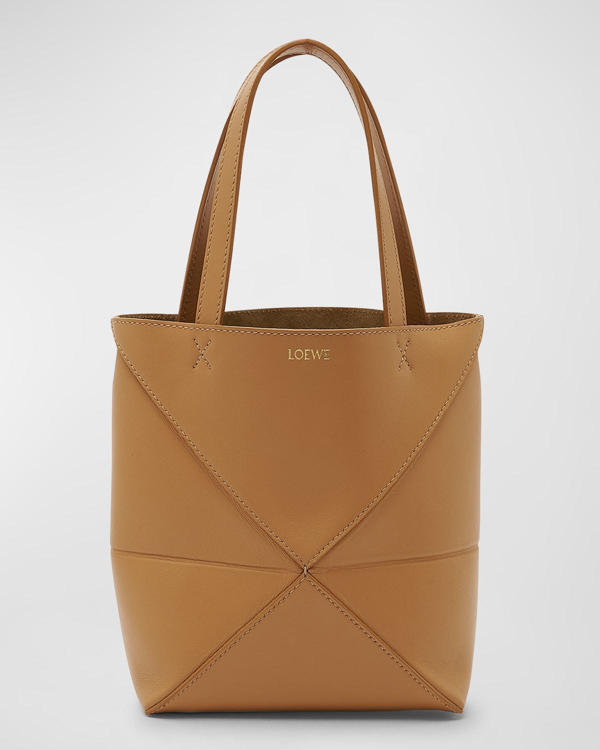 Puzzle Fold Mini Tote Bag in Shiny Leather Product Image