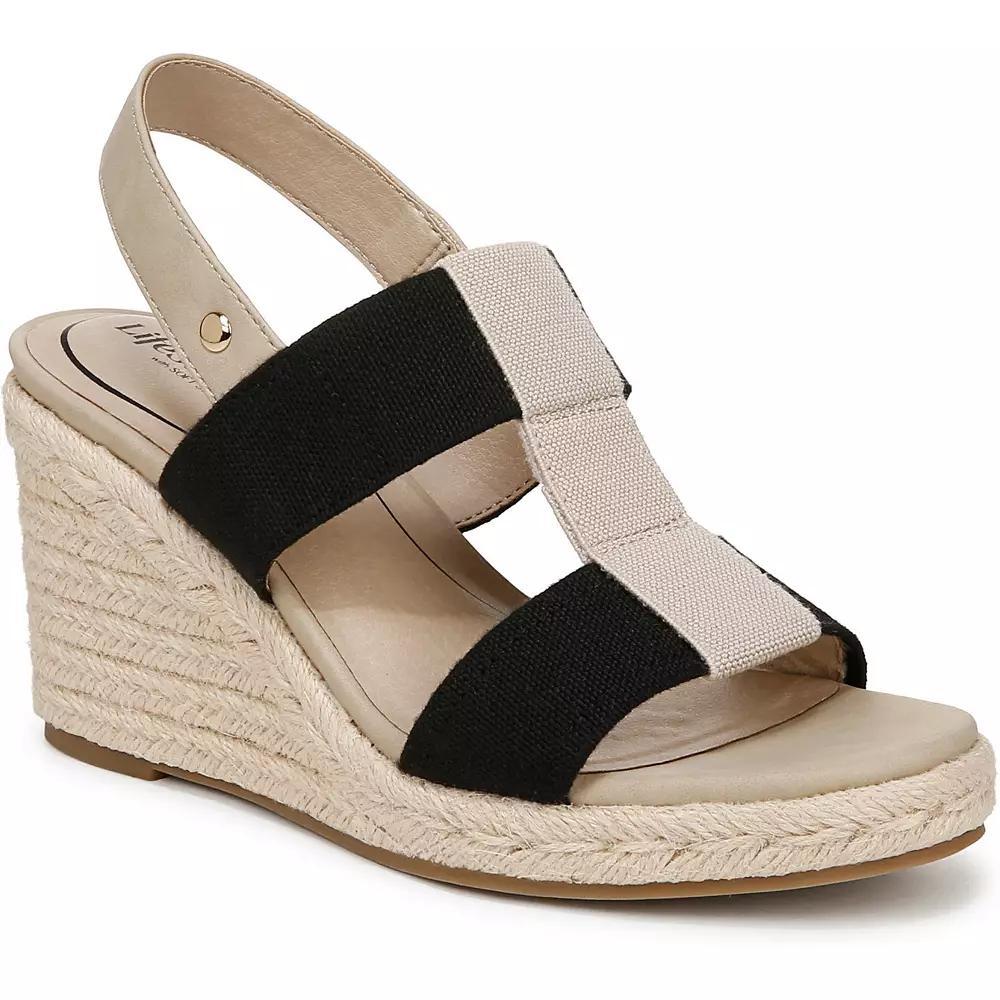 LifeStride Tallulah Women's Espadrille Wedge Sandals, Size: 9.5, Black Cream Product Image