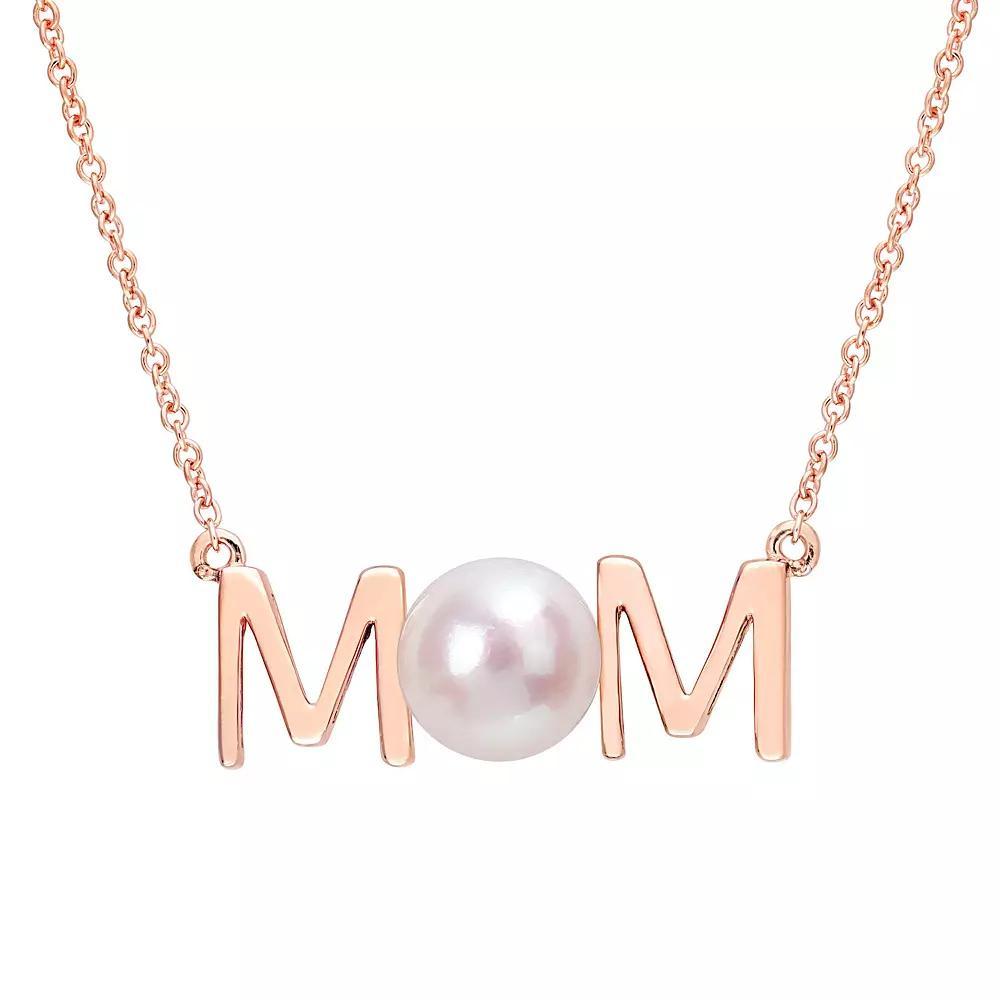 Stella Grace 10k Rose Gold Freshwater Cultured Pearl "Mom" Necklace, Women's, Size: 17" Product Image