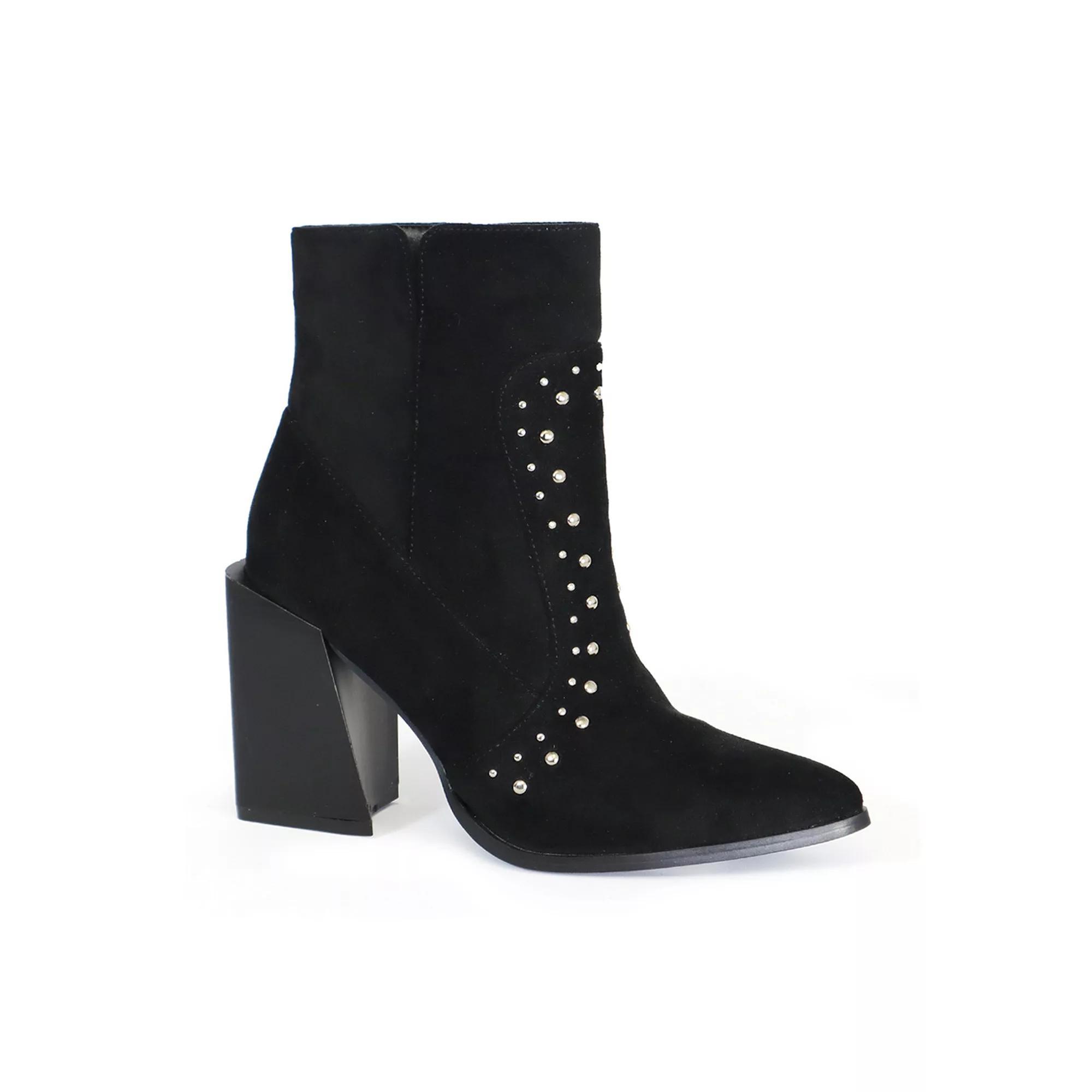 Yoki Blonde-11 Women's Heeled Ankle Boots, Size: 8.5, Black Product Image