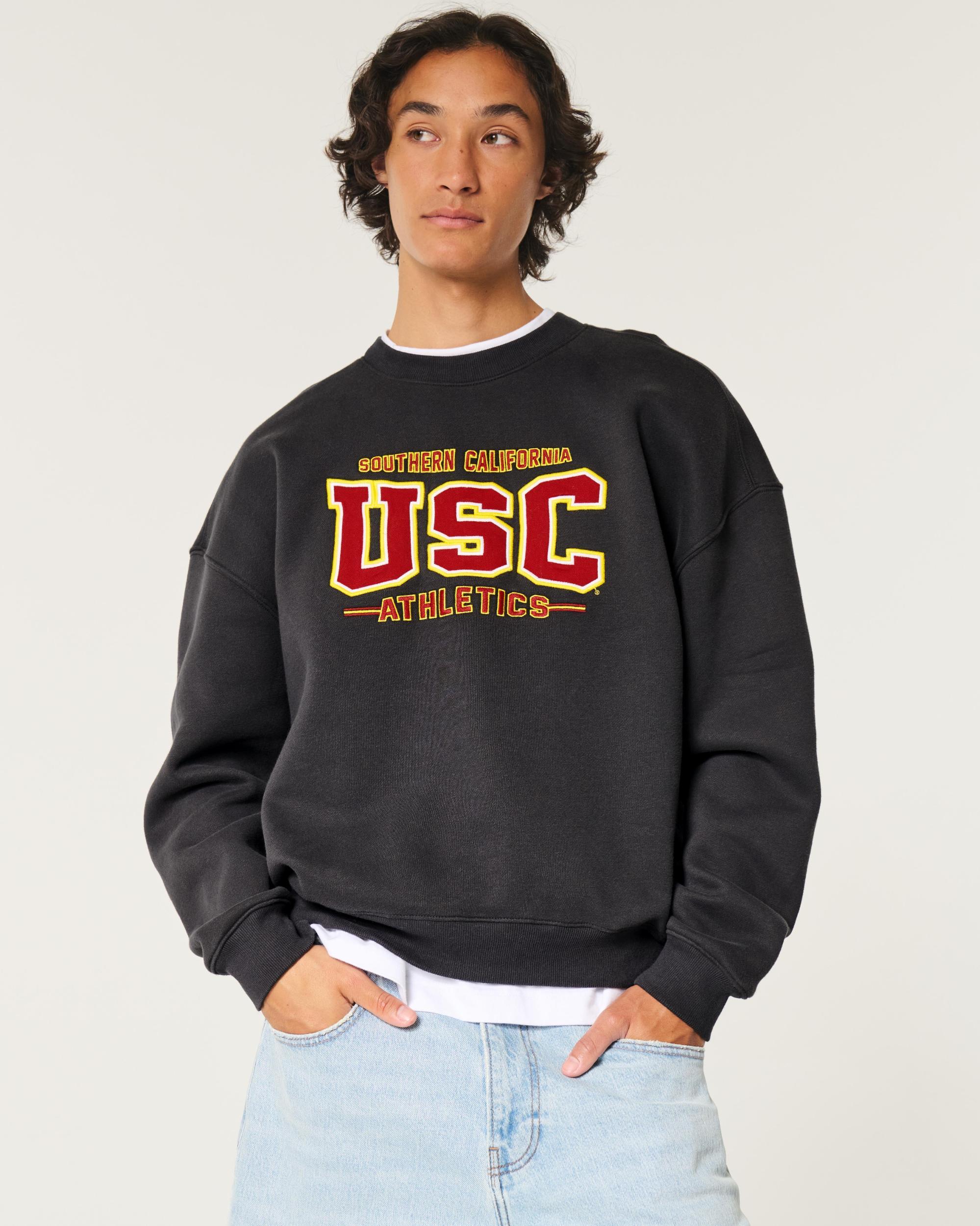Boxy USC Athletics Graphic Crew Sweatshirt Product Image