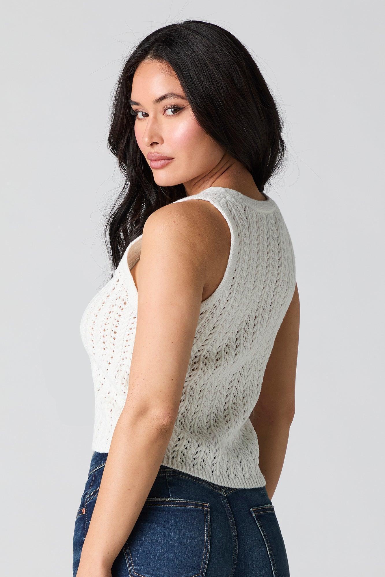 Crochet Knit Vest Female Product Image