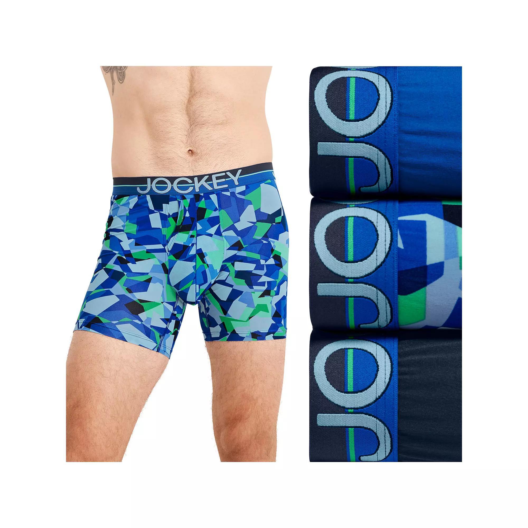 Men's Jockey® Infinite Cool 3-pack Microfiber Stretch 5" Boxer Briefs, Size: Medium, Red Apple Team Product Image