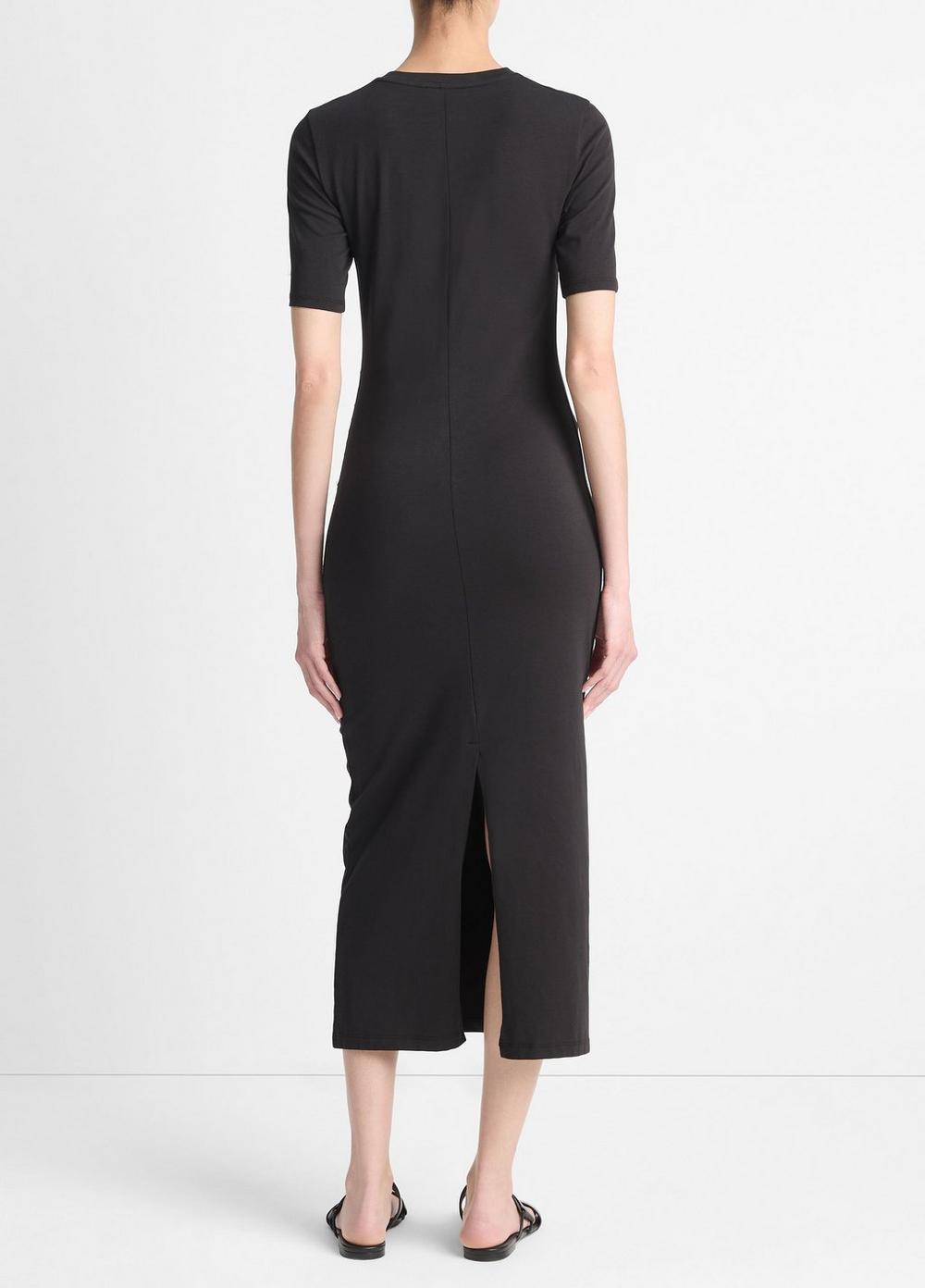 Pima Cotton-Blend Side-Drape Dress Product Image