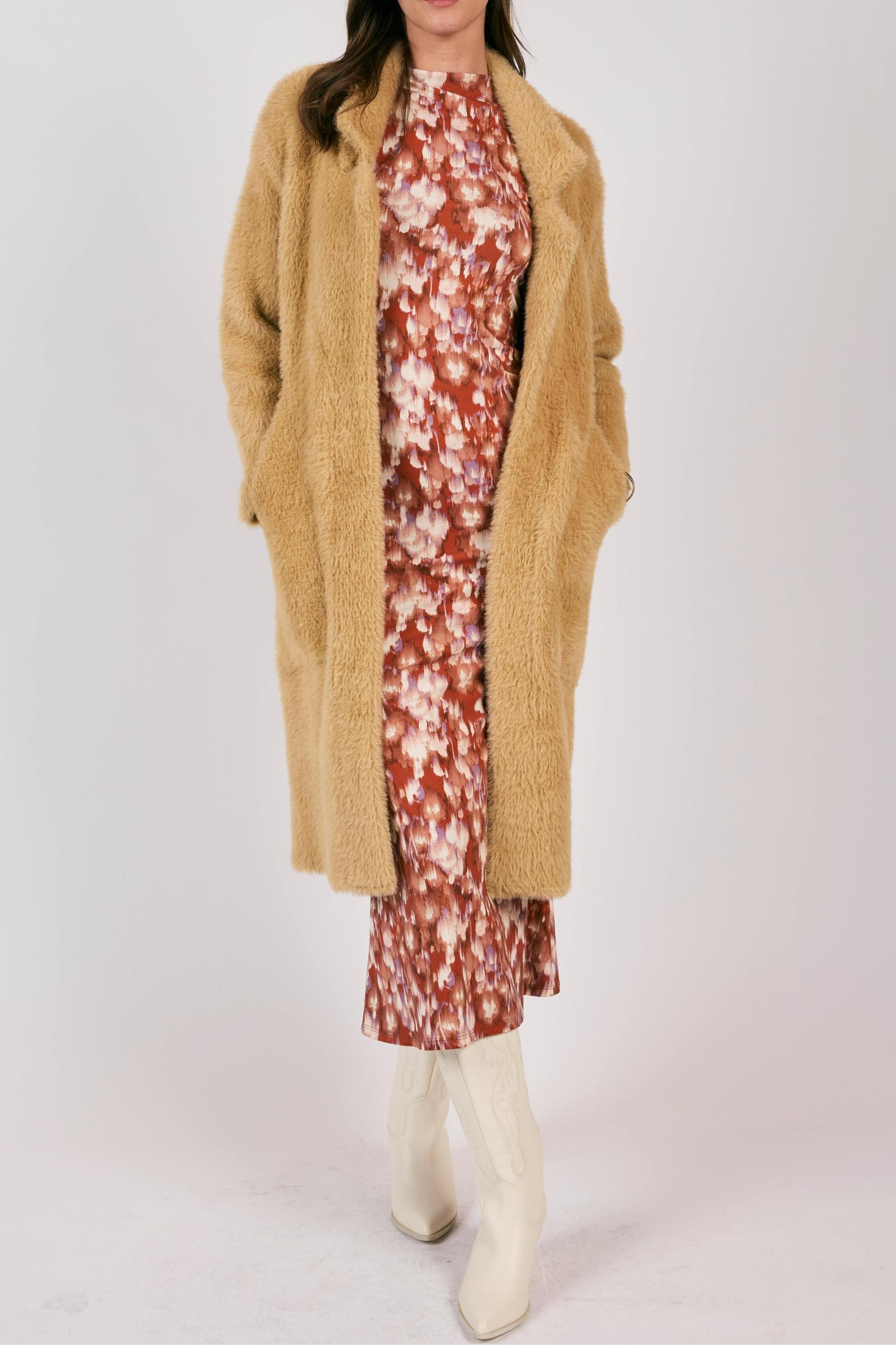 Exile Faux Fur Open Front Coat Product Image