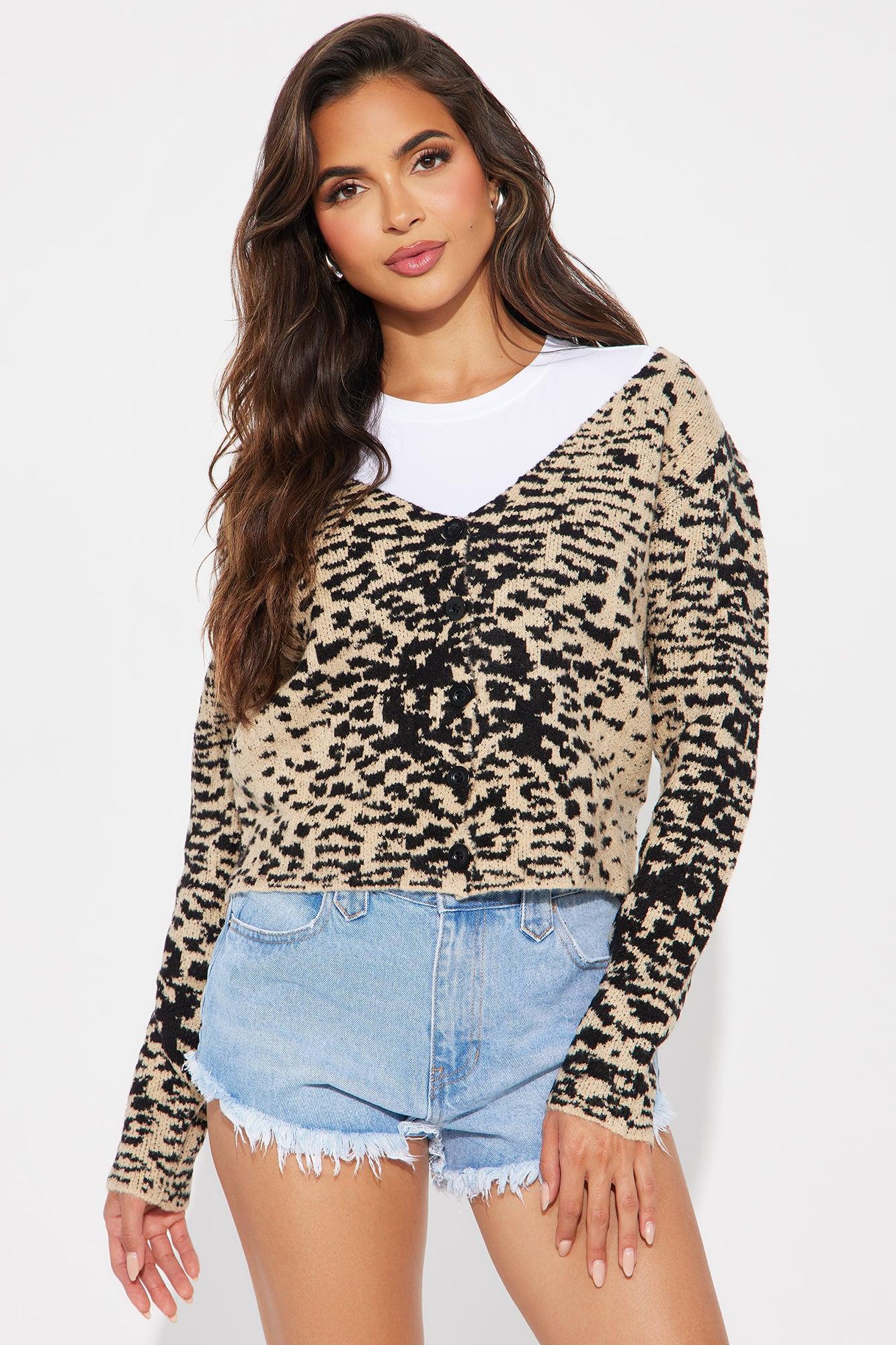 Feeling Exotic Leopard Cardigan - Brown/combo Product Image
