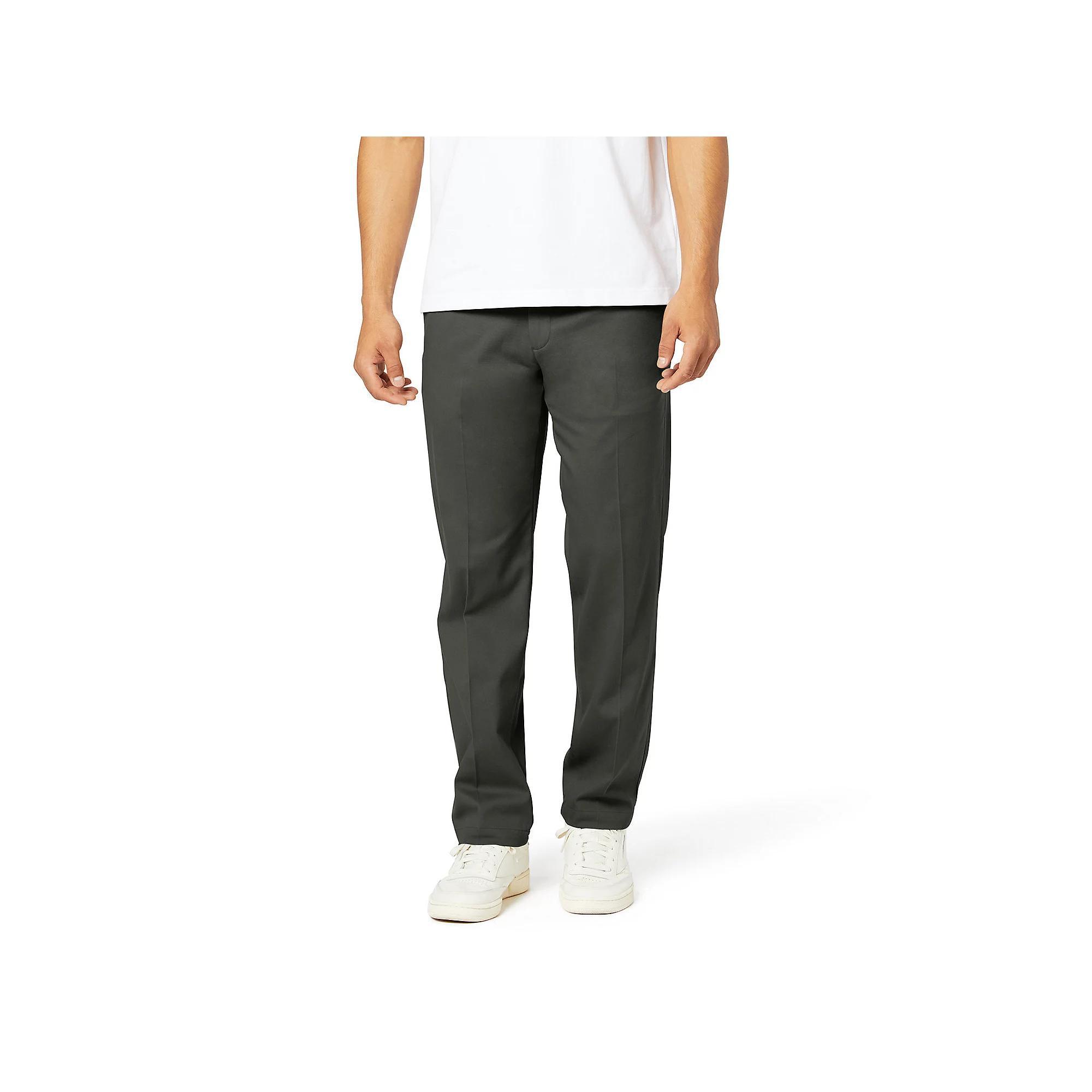 Mens Dockers Stretch Easy Khaki Straight-Fit Flat-Front Pants Green Grove Product Image