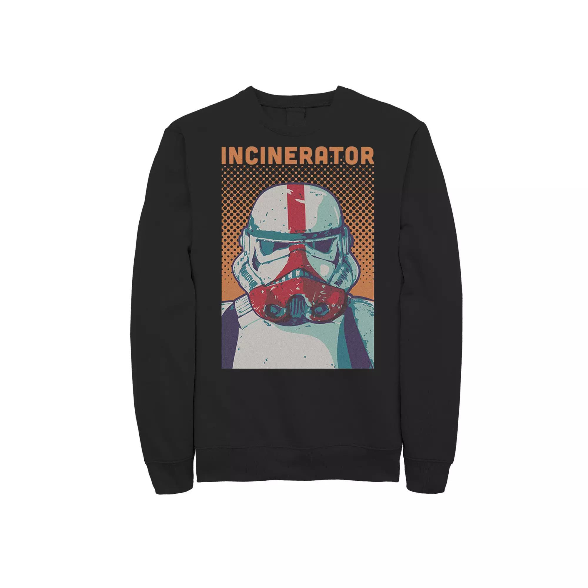 Men's Star Wars The Mandalorian Incinerator Trooper Comic Portrait Sweatshirt, Size: Large, Black Product Image