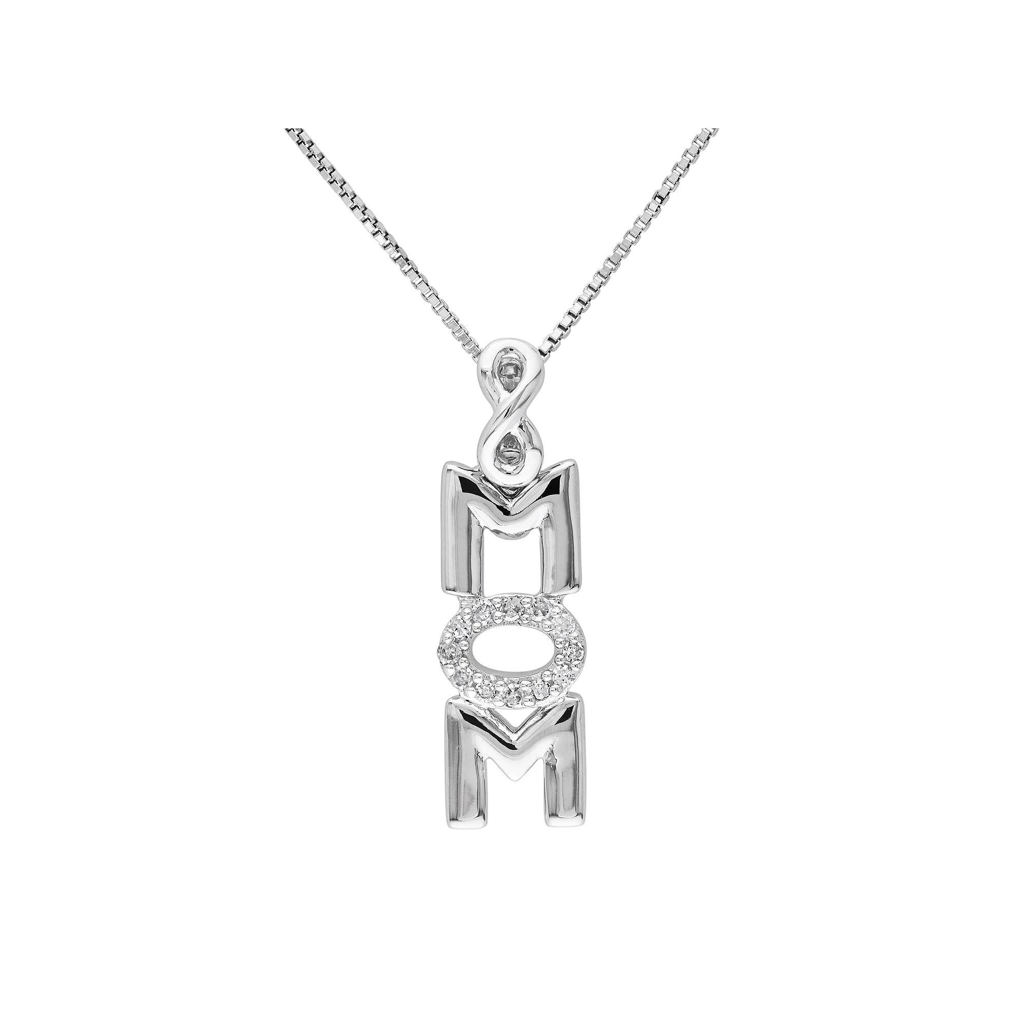 Stella Grace Diamond Accent Sterling Silver Mom Infinity Pendant Necklace, Women's, Size: 18", White Product Image