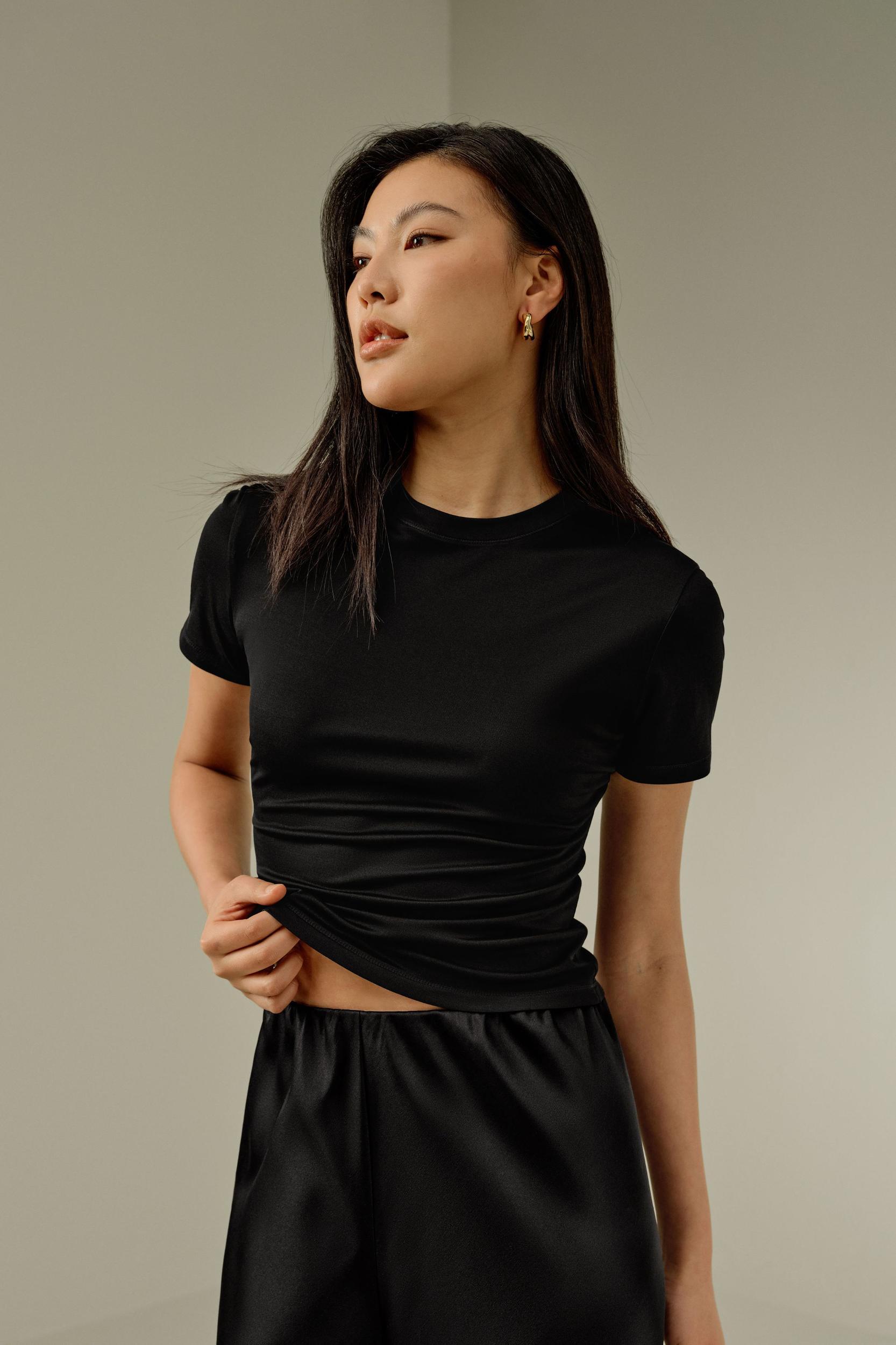 Slim Fitted Silk Jersey Tee Product Image