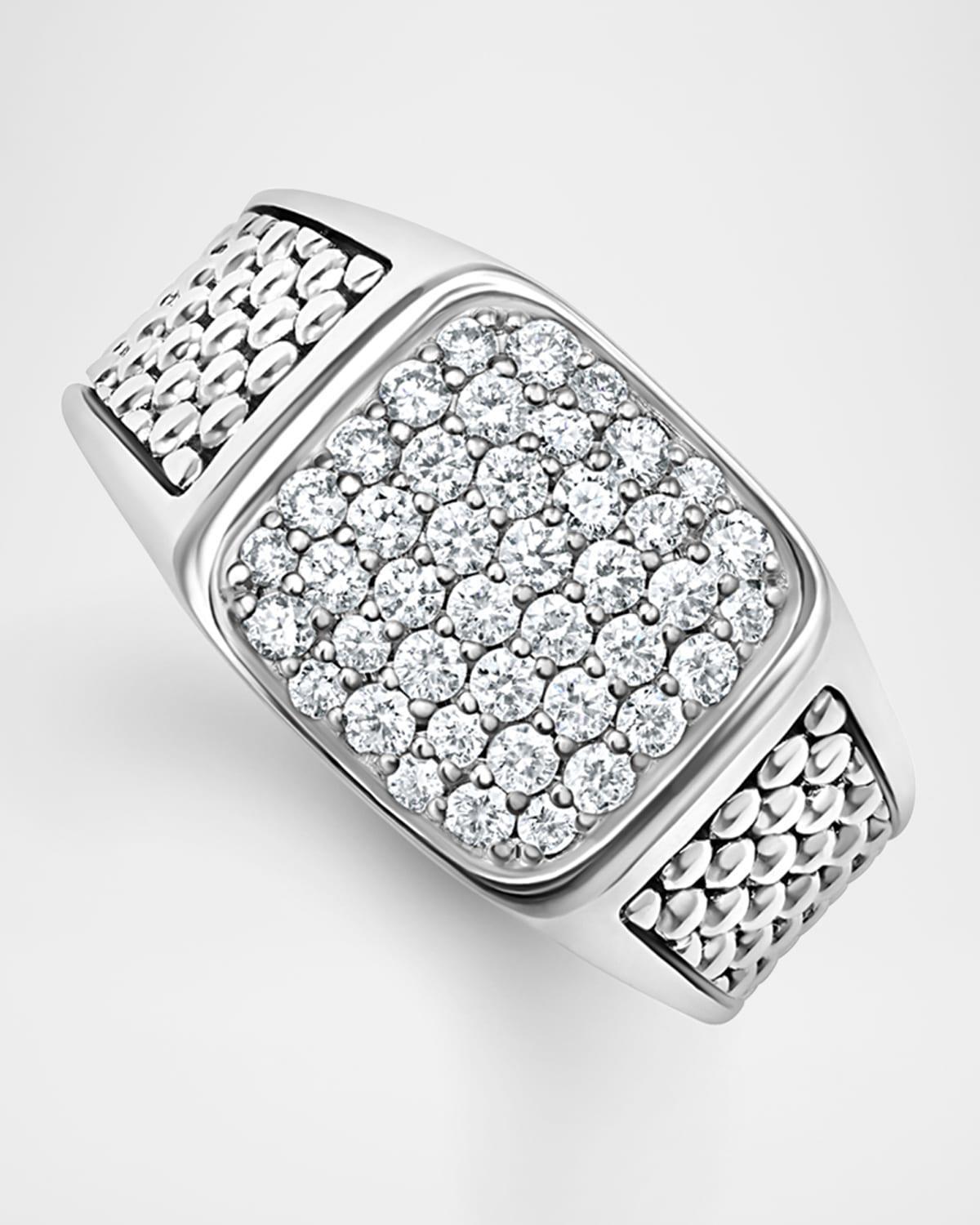 LAGOS Men's Anthem Diamond Ring in Silver at Nordstrom, Size 10 Product Image