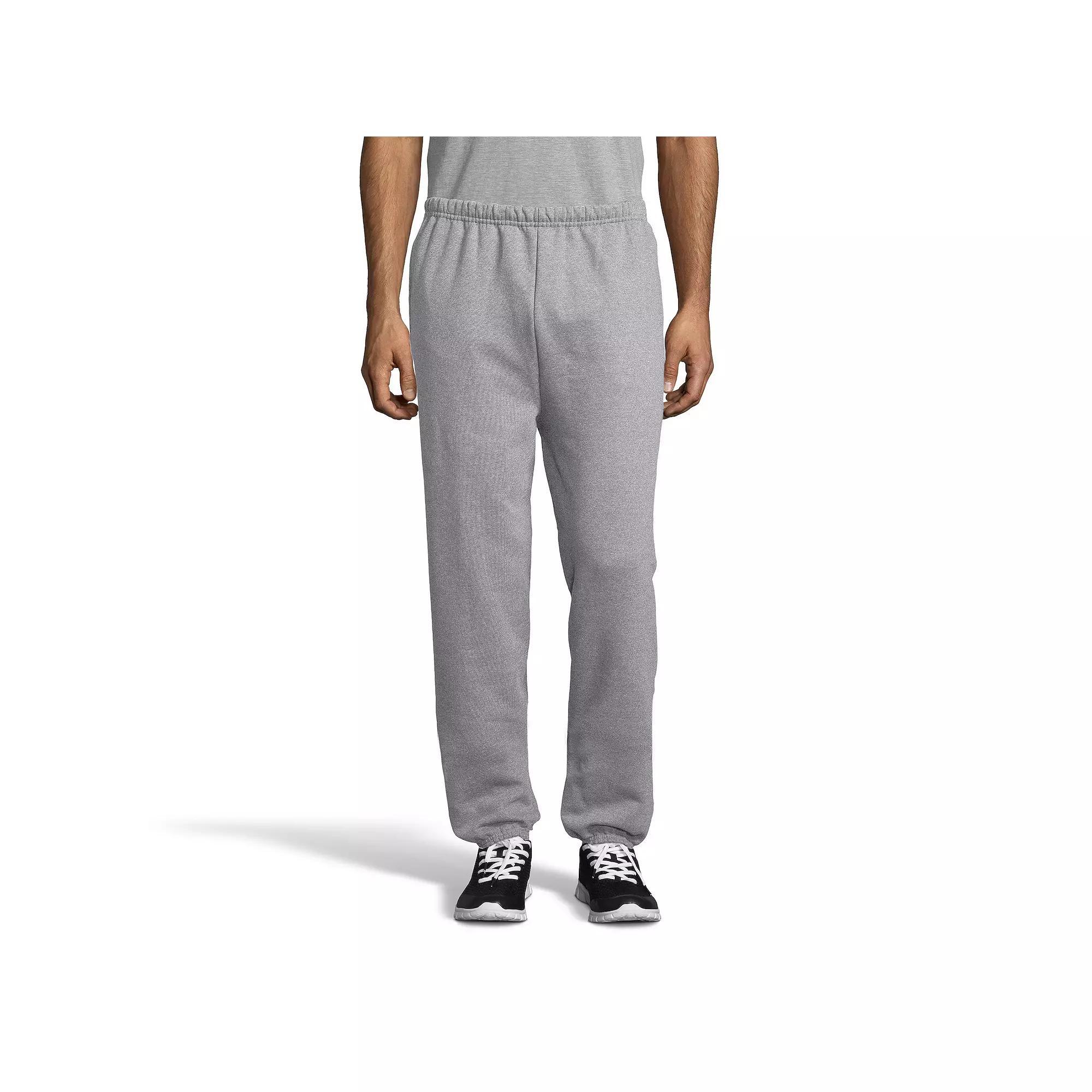 Mens Hanes Ultimate Cotton Cinched-Leg Sweatpants Light Silver Product Image