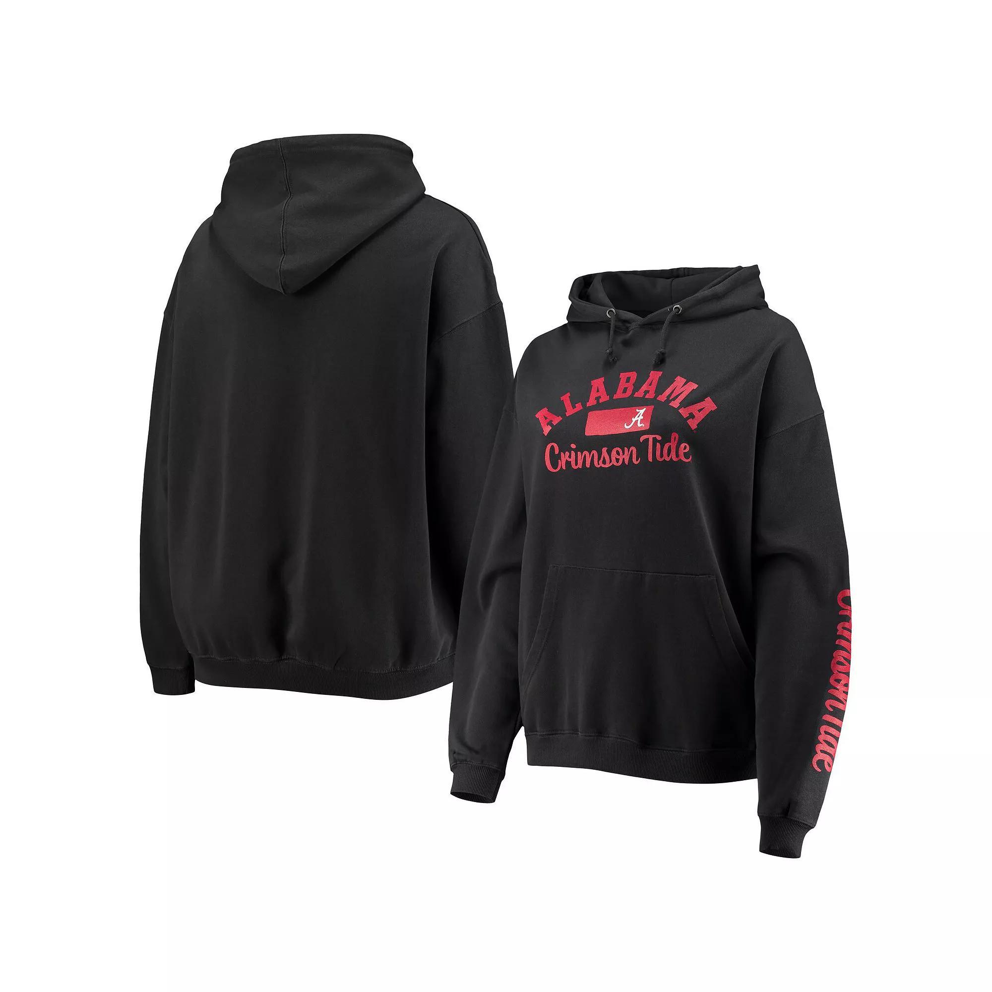 Women's Pressbox Black Alabama Crimson Tide Rock n Roll Super Oversized Pullover Hoodie Product Image