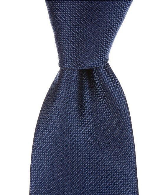 Hickey Freeman Solid Textured 3#double; Woven Silk Tie Product Image