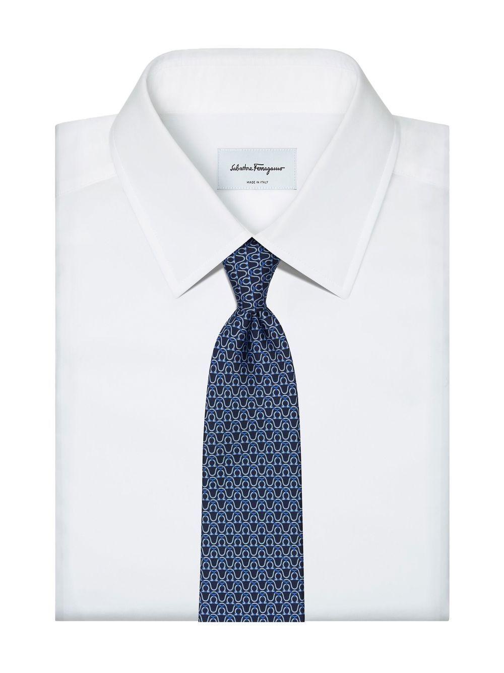 Gancini-print silk tie Product Image