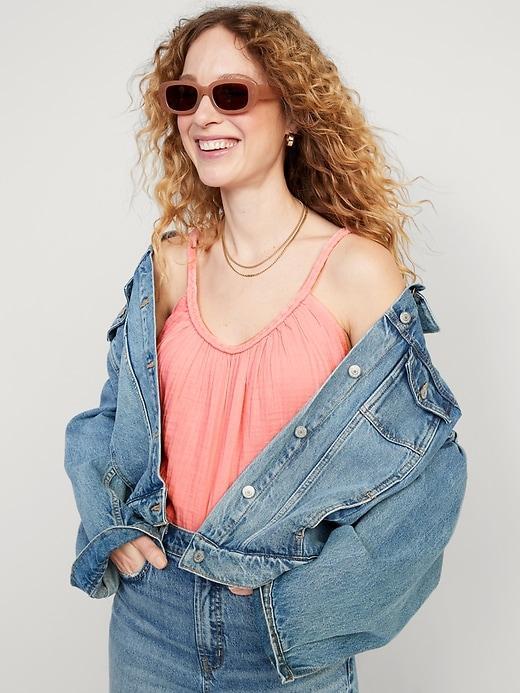 Sleeveless Braided-Strap Swing Top Product Image
