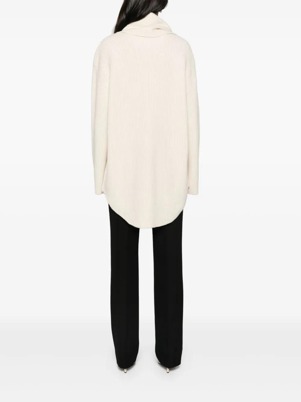 attached-scarf sweater Product Image