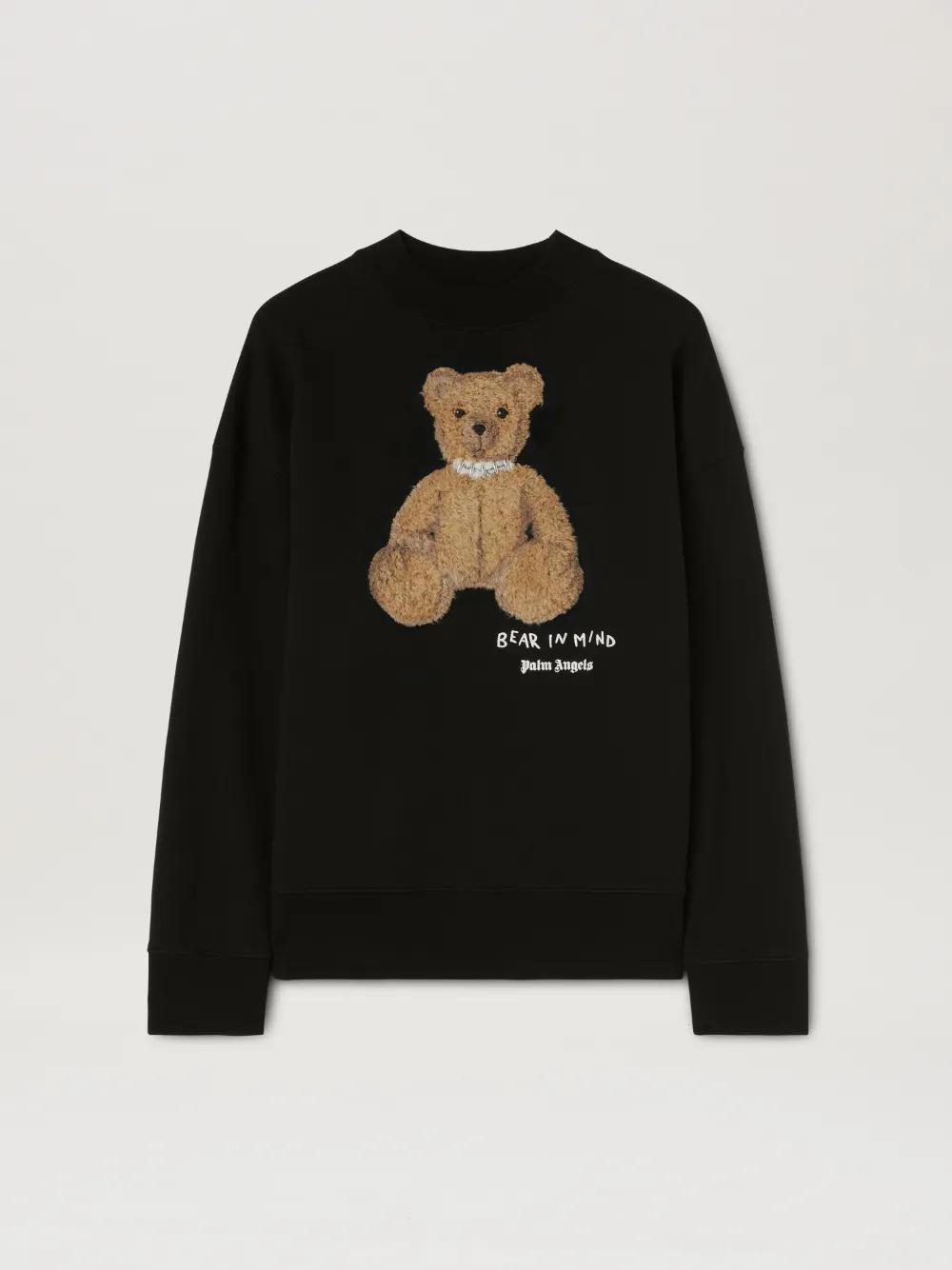 Bear In Mind crewneck in black  - Palm Angels® Official  Product Image