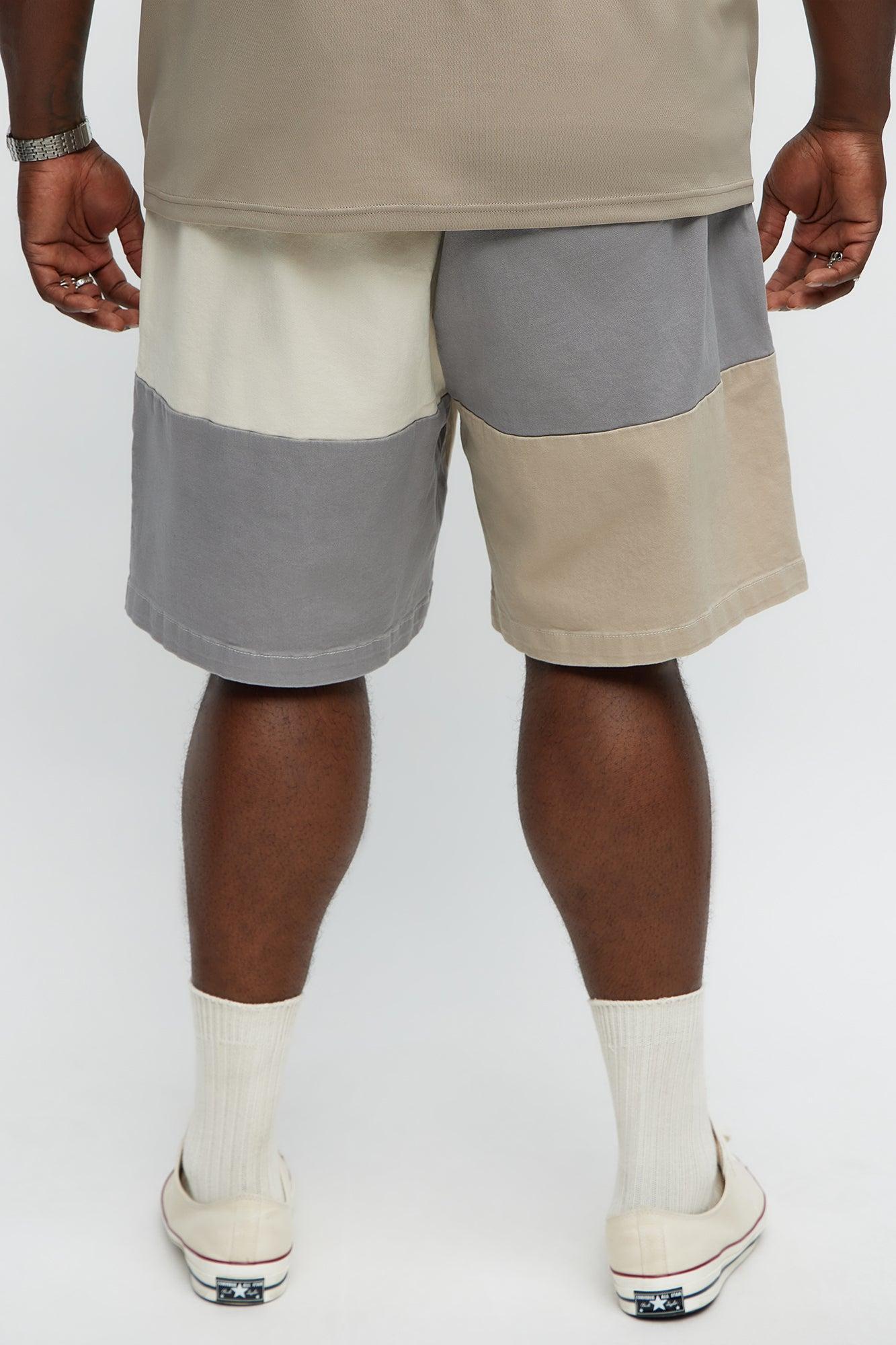 Blocked Again Shorts - Grey/combo Product Image