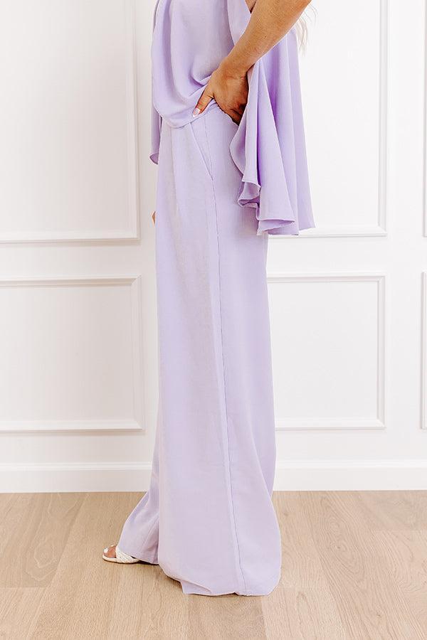 Courtyard Charm High Waist Wide Leg Pants in Lavender Product Image