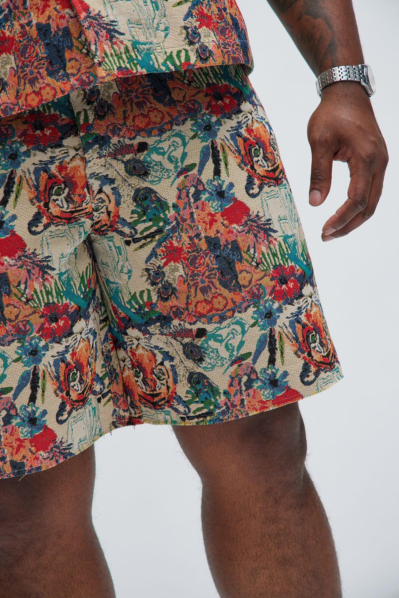 Ansel Tapestry Relaxed Shorts - Multi Color Product Image