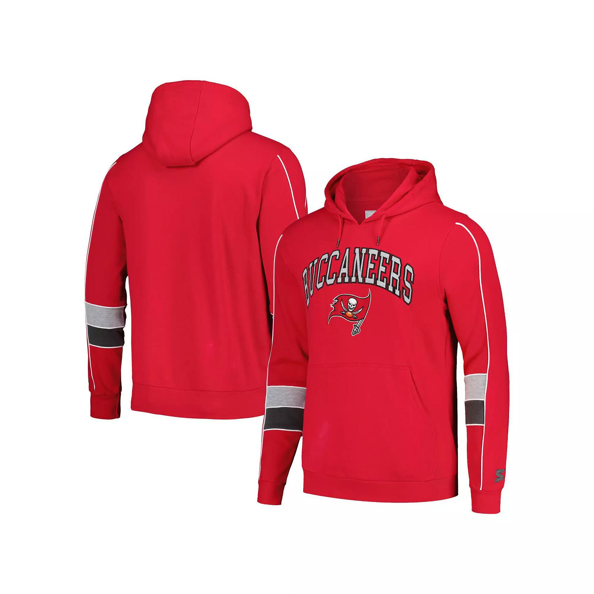 Men's Starter Red Tampa Bay Buccaneers Captain Pullover Hoodie, Size: Medium Product Image
