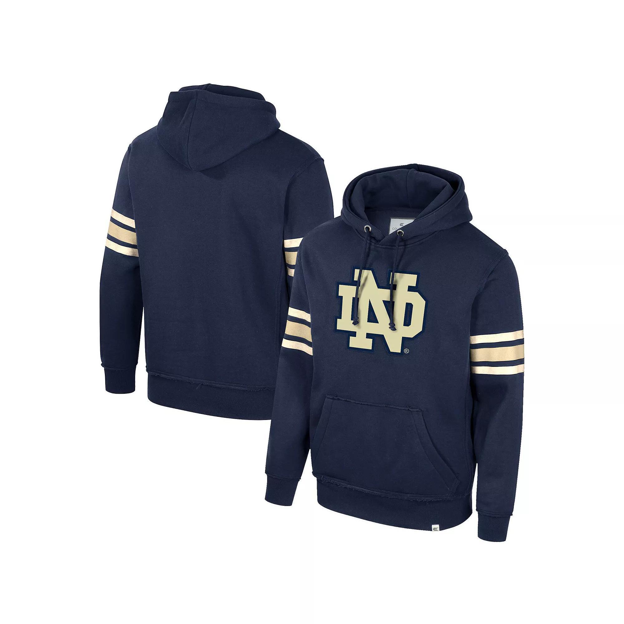 Men's Colosseum Navy Notre Dame Fighting Irish Saluting Pullover Hoodie, Size: Medium, Blue Product Image