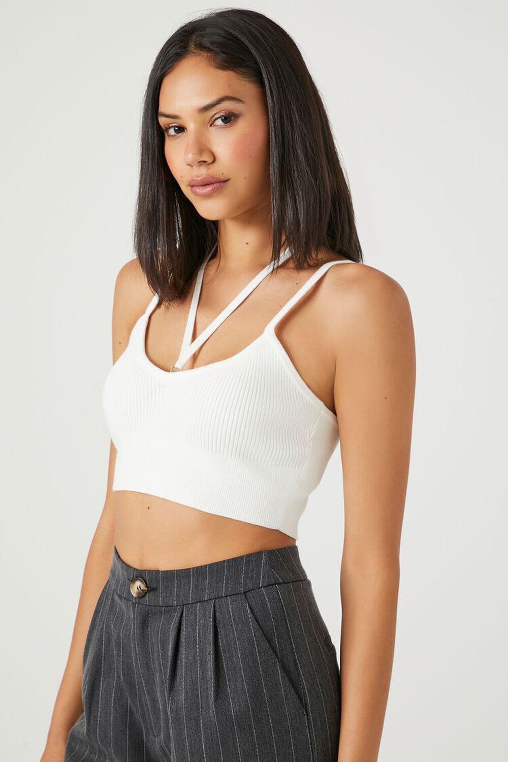 Sweater-Knit Halter Cropped Cami | Forever 21 Product Image