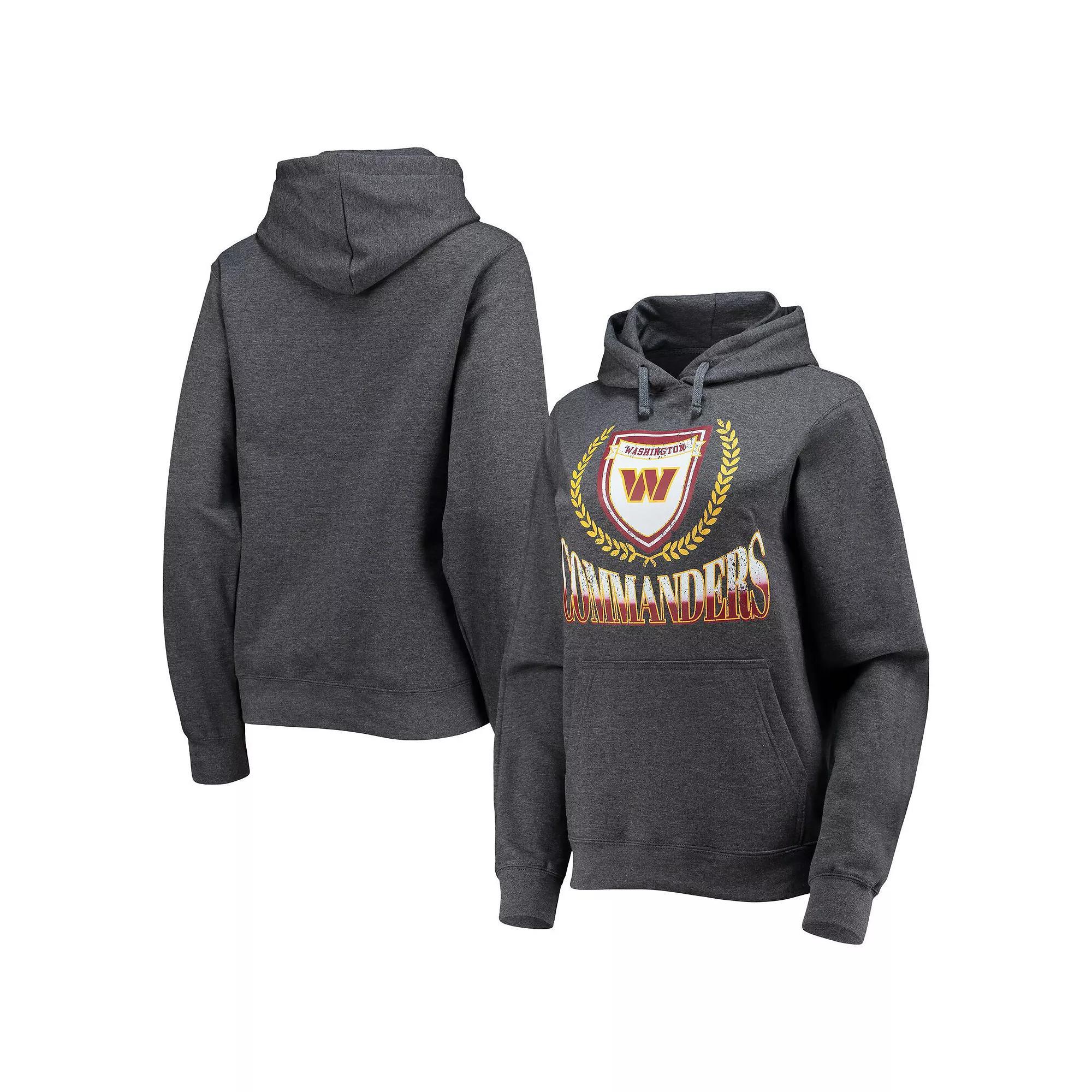 Women's WEAR by Erin Andrews Heathered Gray Washington Commanders Fleece Pullover Hoodie, Size: Medium, Wft Grey Product Image