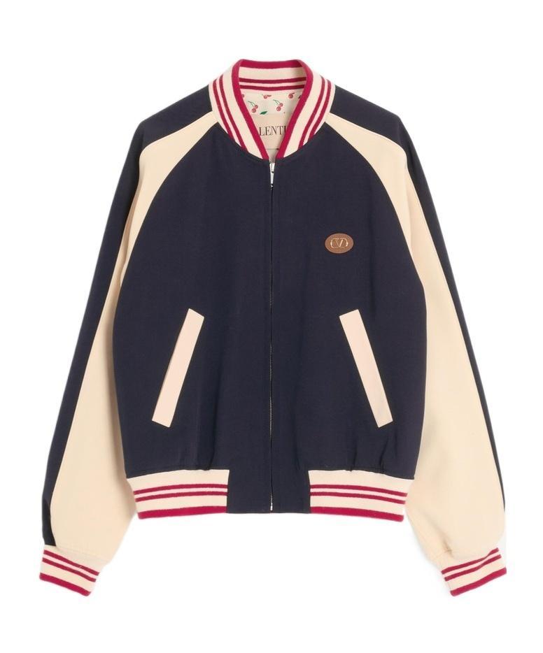 VALENTINO La Chat De La Maison Wool Bomber Jacket In Black Product Image