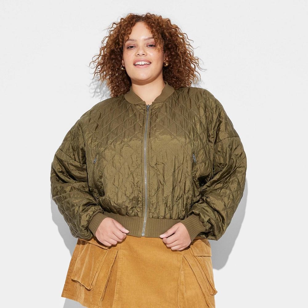 Womens Quilted Bomber Jacket - Wild Fable Product Image