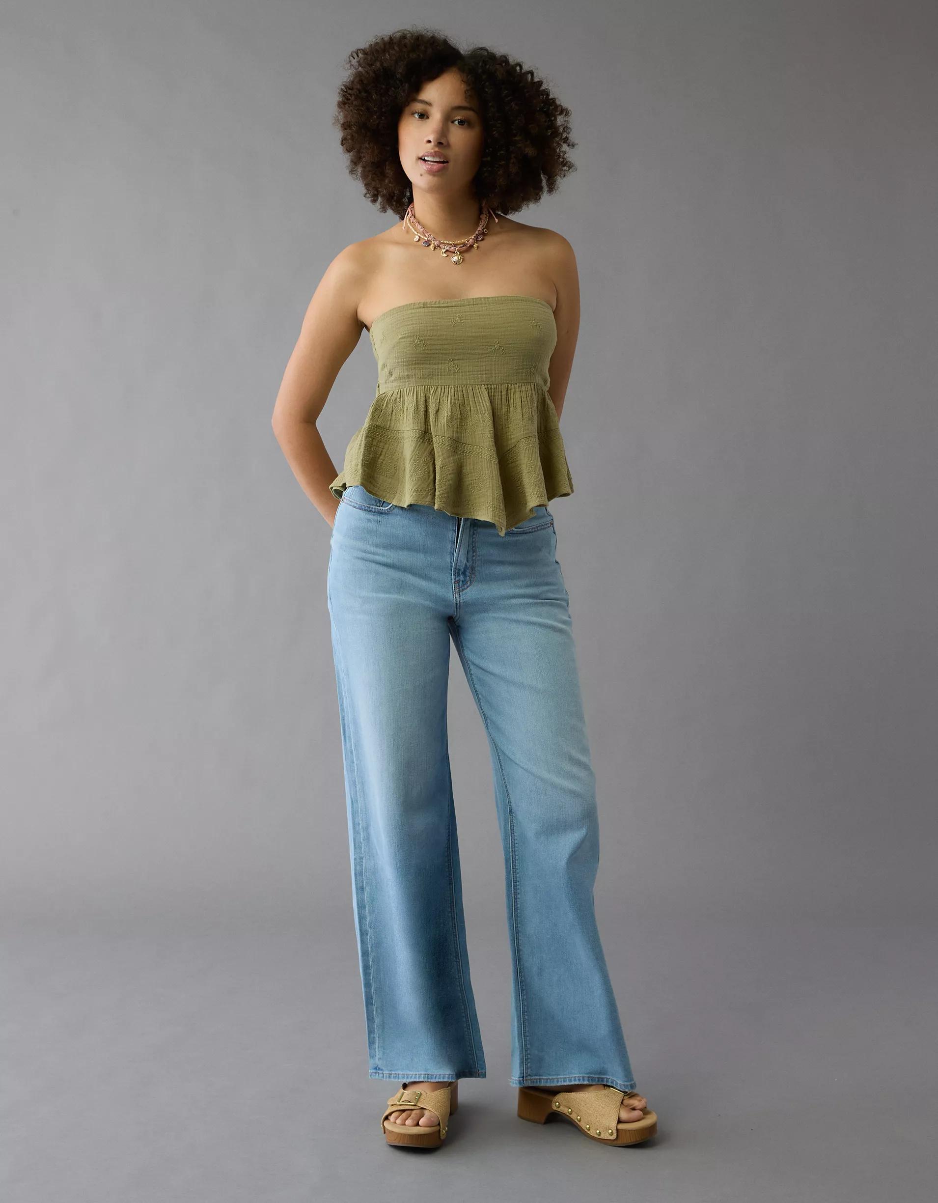 AE Embroidered Babydoll Tube Top Product Image