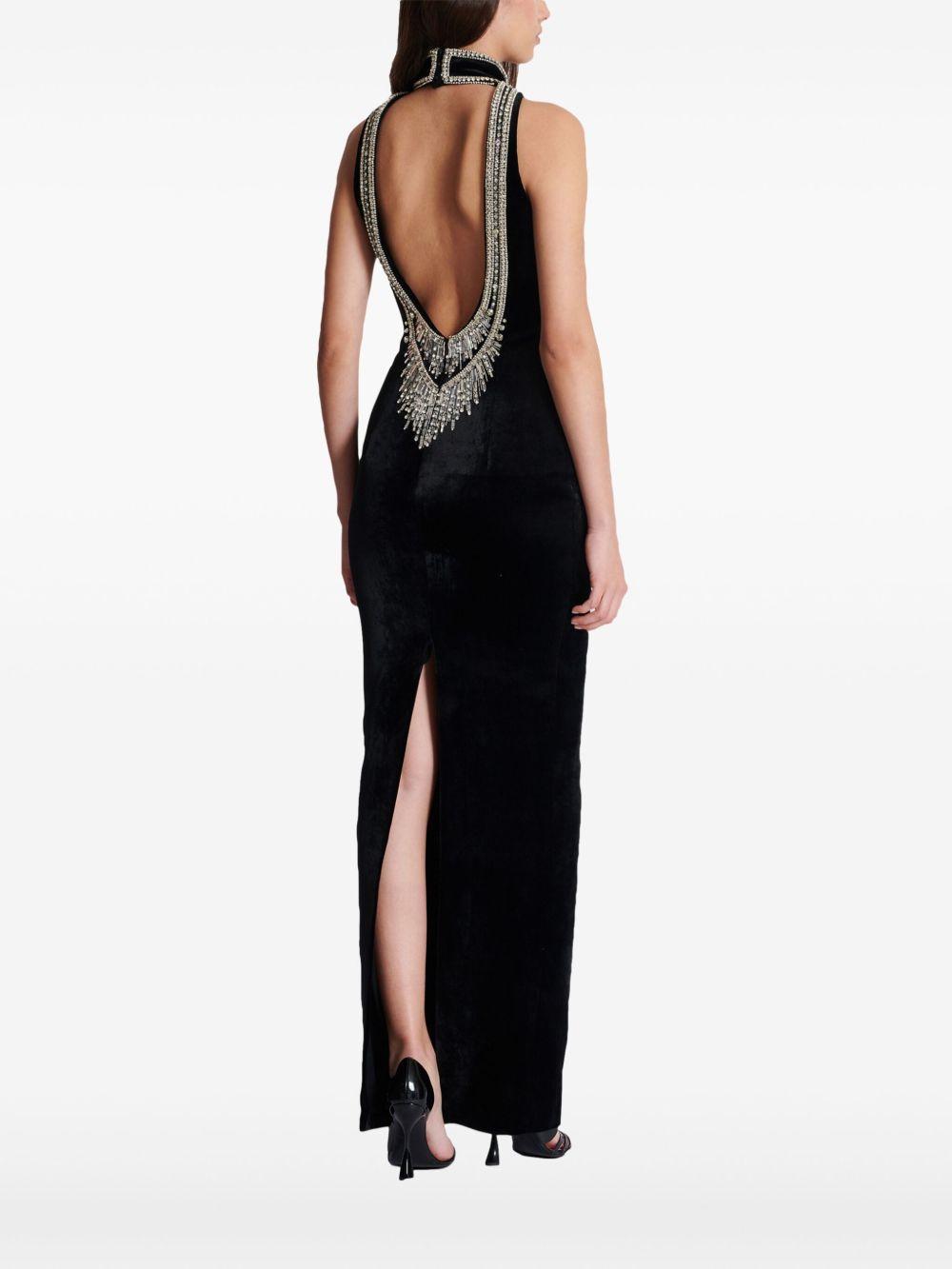 crystal-embellished velvet gown Product Image
