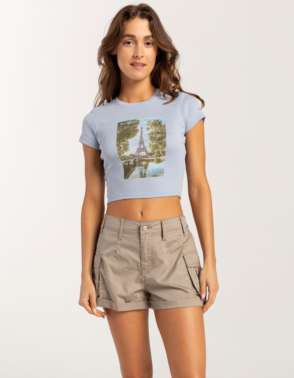 RSQ Womens Mid Rise Poplin Cargo Shorts - FADED NAVY Product Image