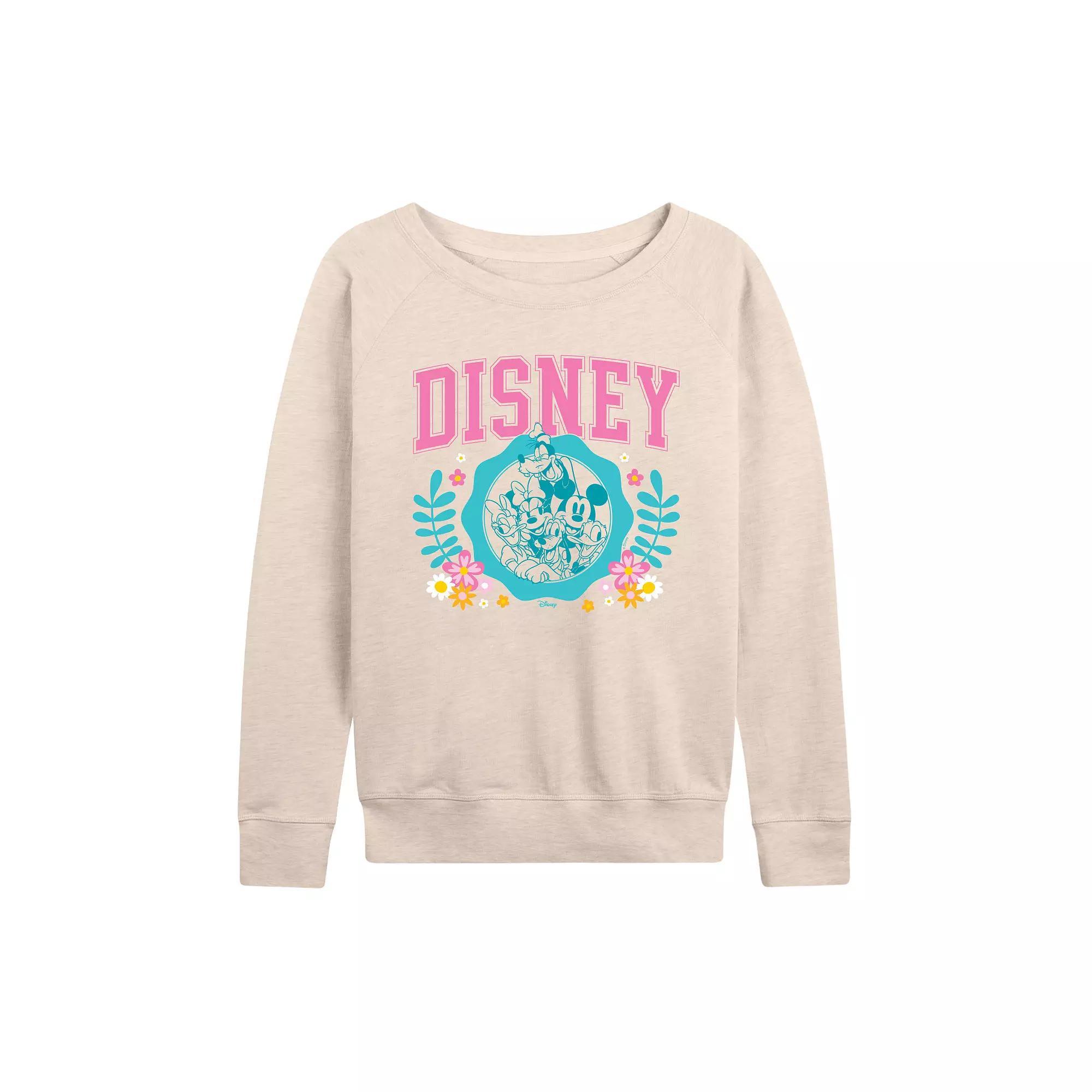 Disneys Mickey Mouse & Friends Womens Spring Collegiate French Terry Long Sleeve Tee Product Image